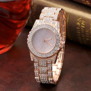 Julius Dean Luxury Stainless Steel Quartz Diamond Watch