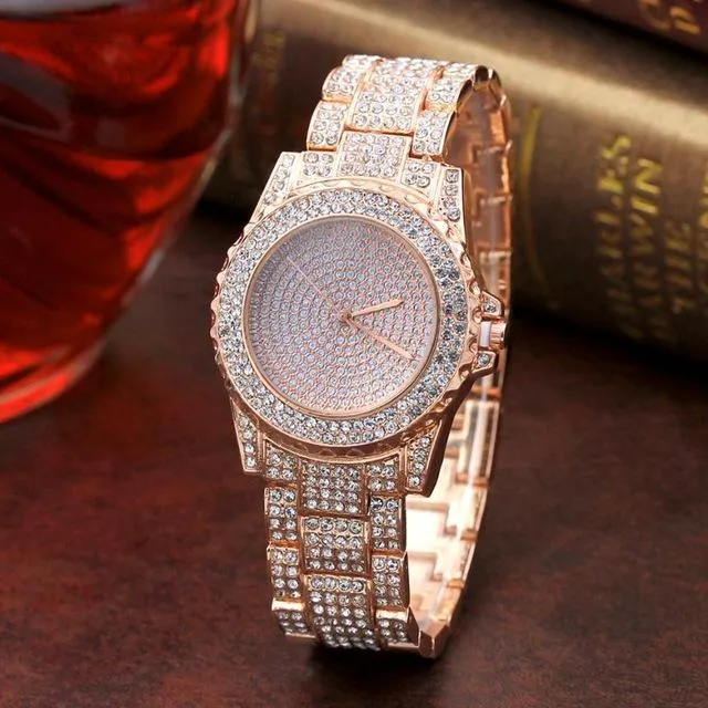 Julius Dean Luxury Stainless Steel Quartz Diamond Watch