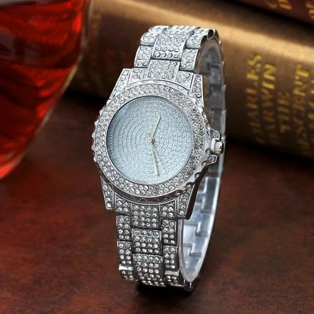 Julius Dean Luxury Stainless Steel Quartz Diamond Watch