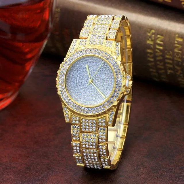 Julius Dean Luxury Stainless Steel Quartz Diamond Watch