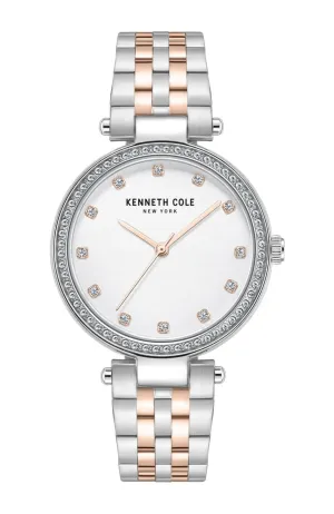 Kenneth Cole New York 34mm Crystal Bezel Two-Tone Women's Watch KCWLG0048501