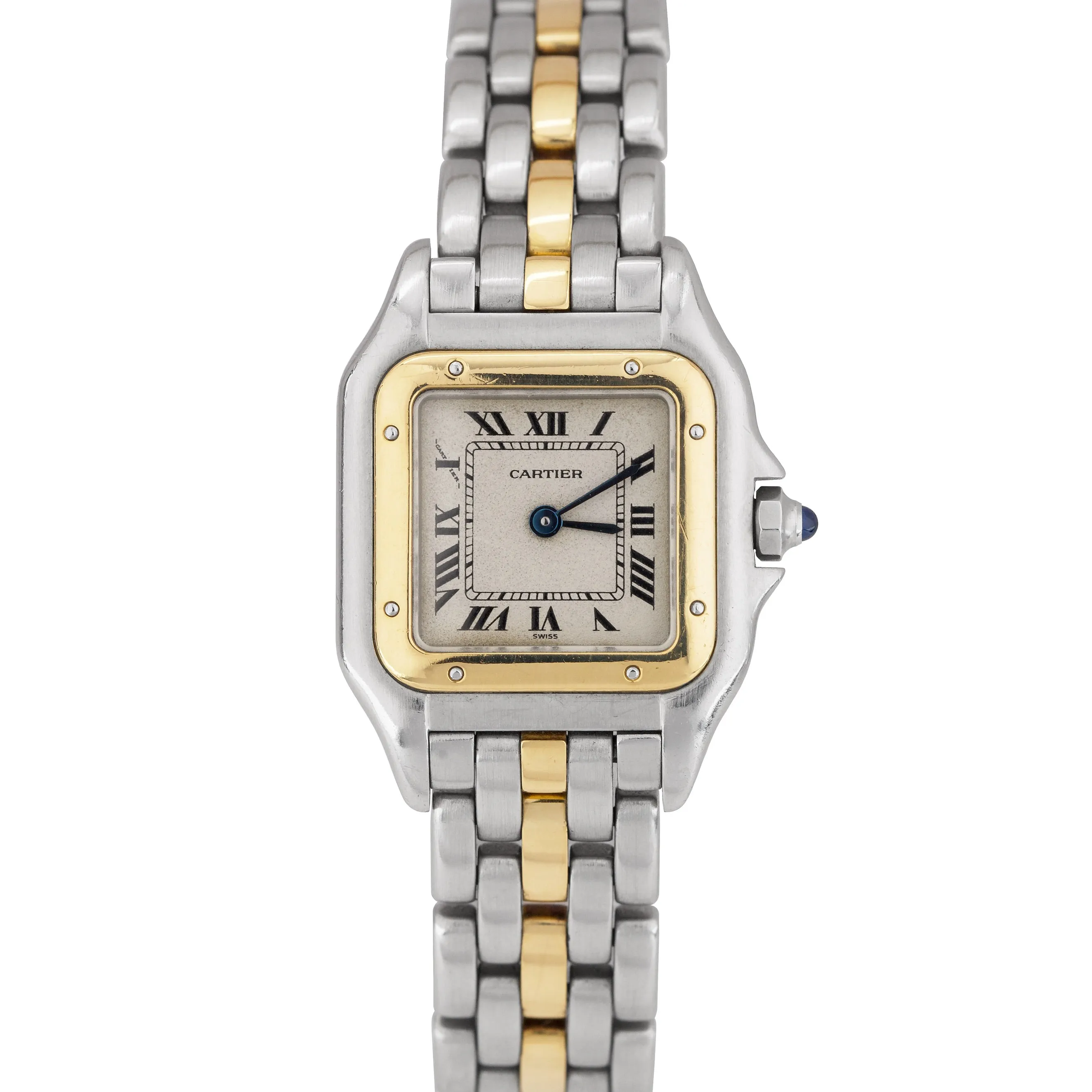 Ladies Cartier Panthere Two-Tone 18K Gold Steel Ivory 22mm Quartz Watch 1057917