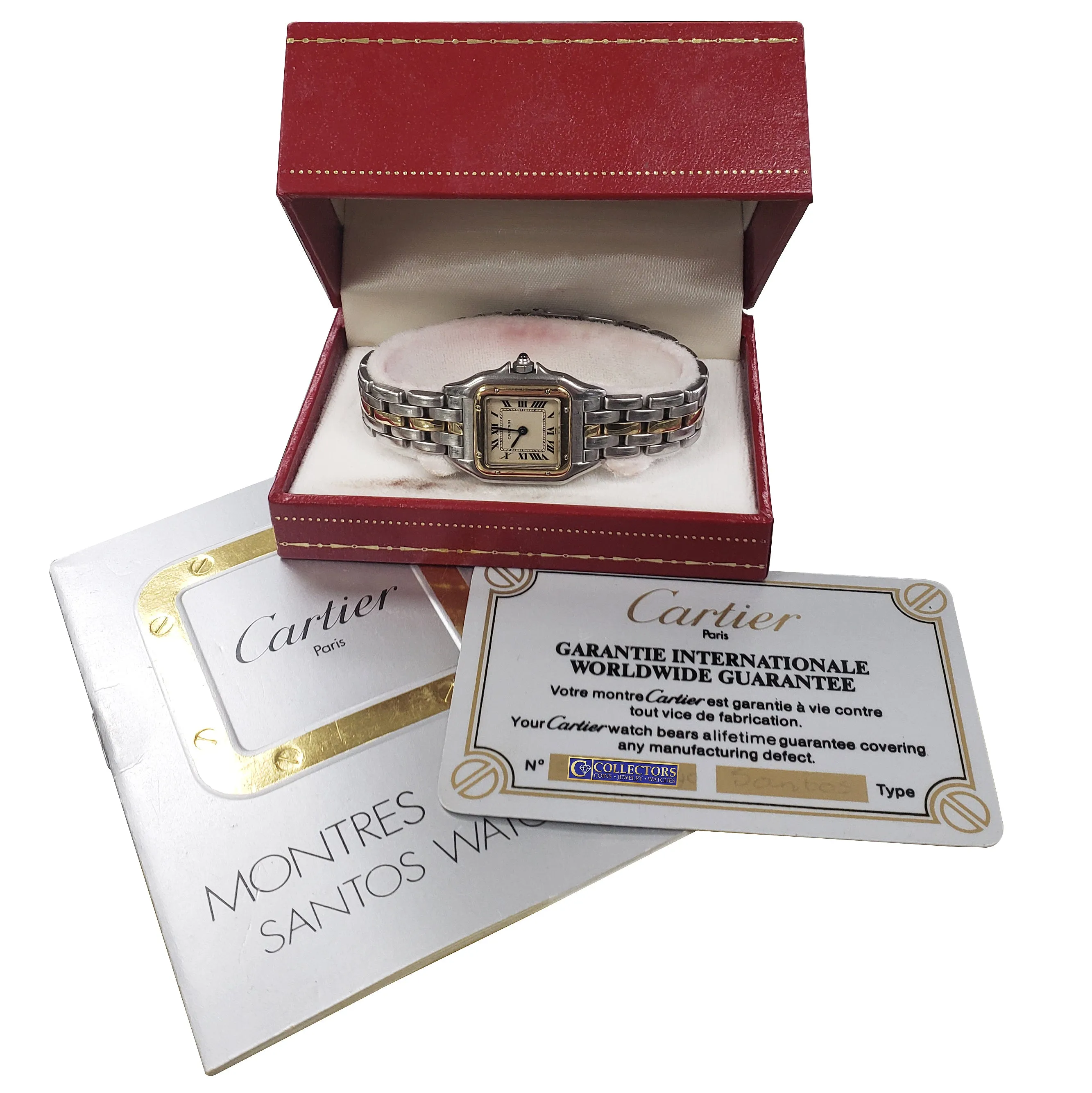Ladies Cartier Panthere Two-Tone 18K Gold Steel Ivory 22mm Quartz Watch 1057917