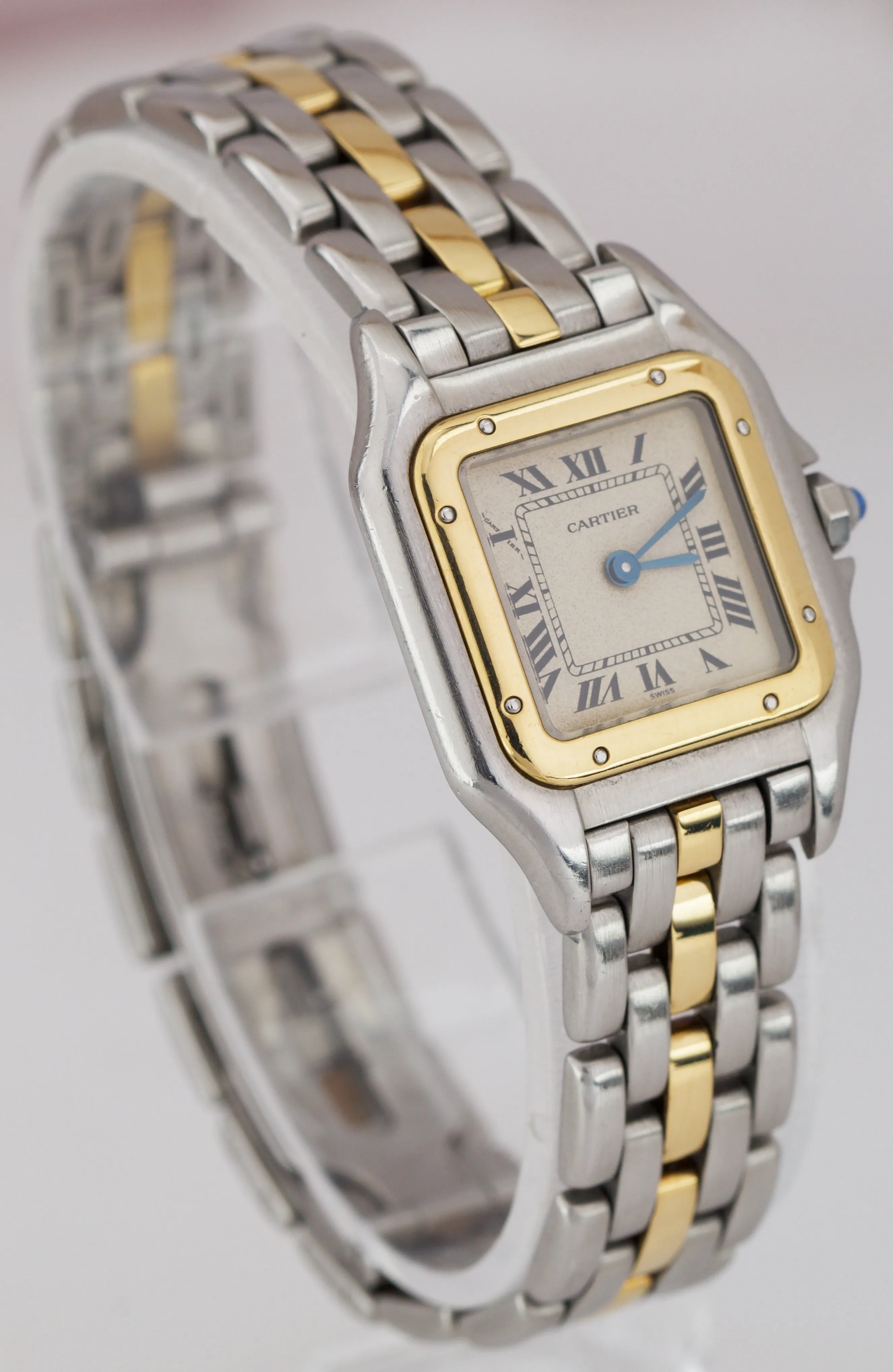 Ladies Cartier Panthere Two-Tone 18K Gold Steel Ivory 22mm Quartz Watch 1057917