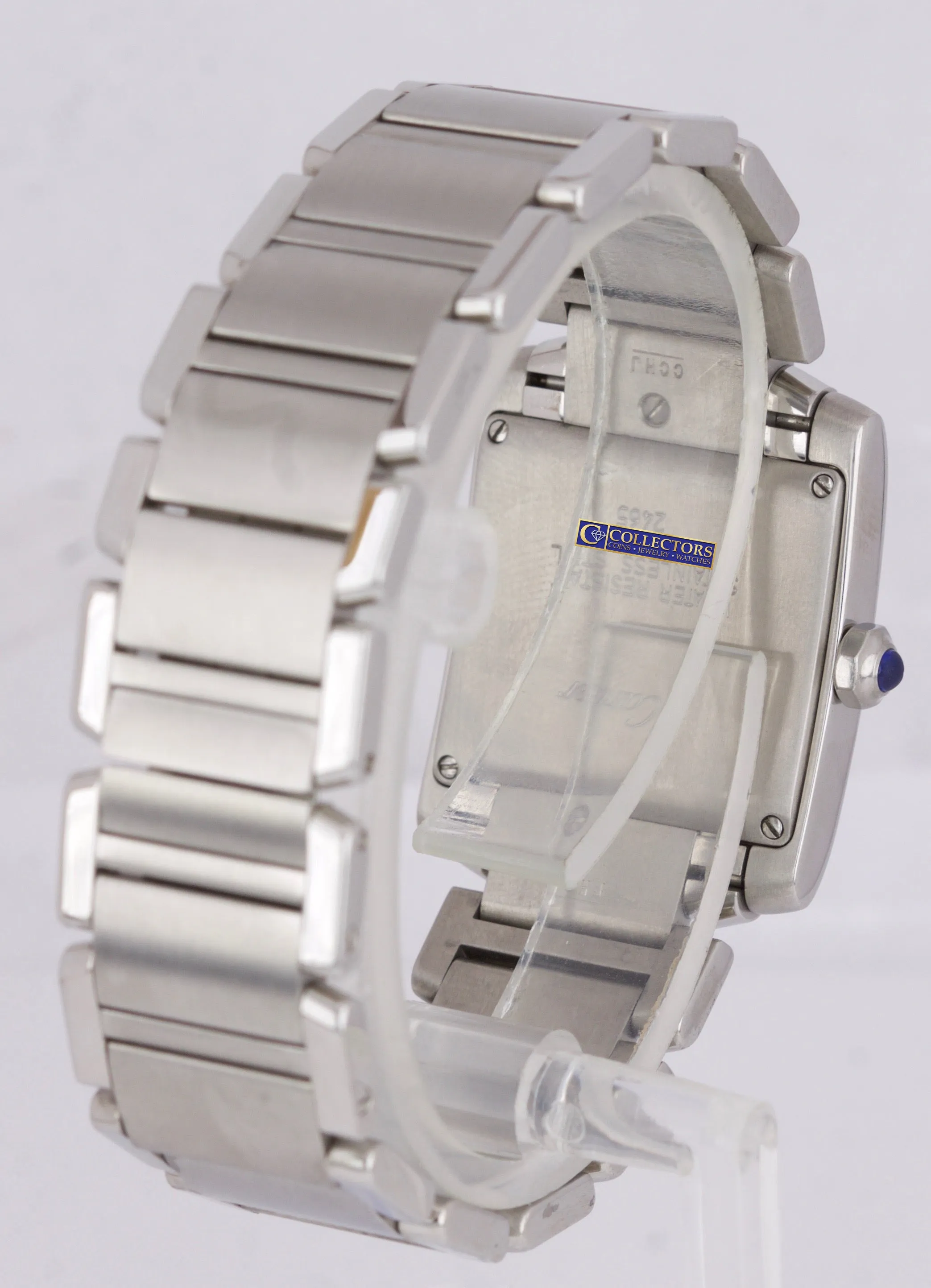 Ladies Cartier Tank Francaise Midsize 2465 Stainless Roman Quartz Date W51011Q3