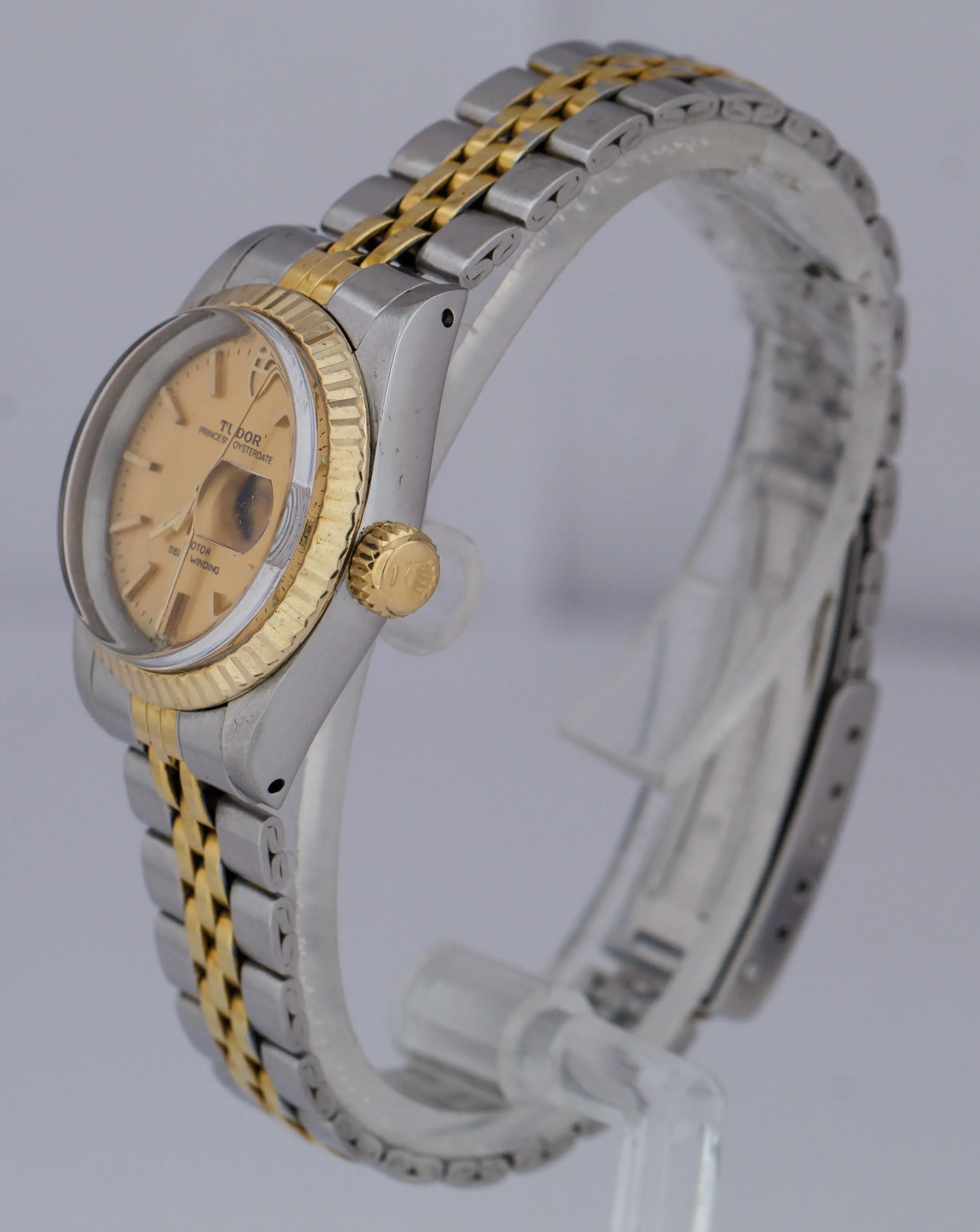 Ladies Tudor Princess Oysterdate Champagne DIAL 14K Two-Tone Gold Watch 92413