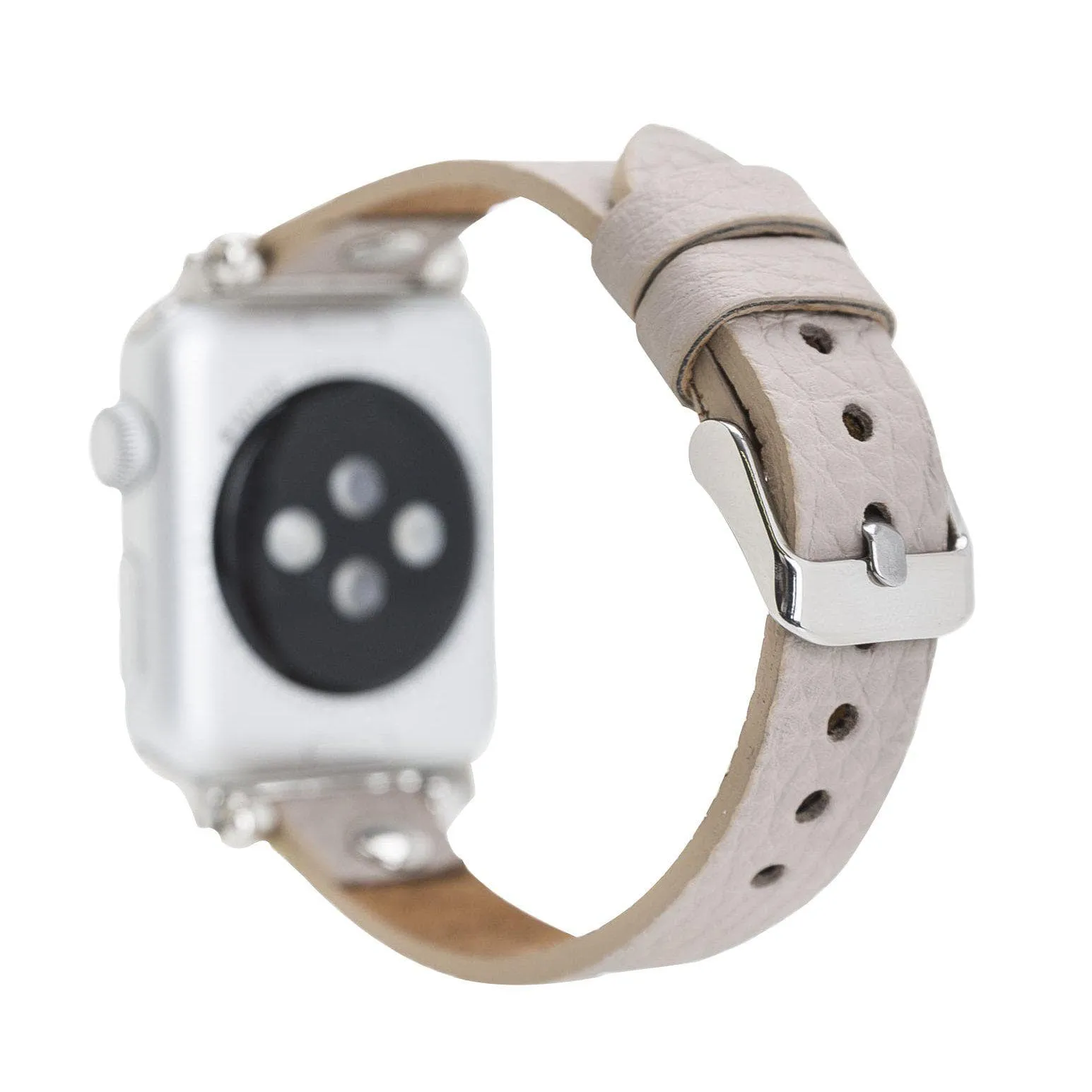 Leather Apple Watch Bands - Ferro Silver Trok Style