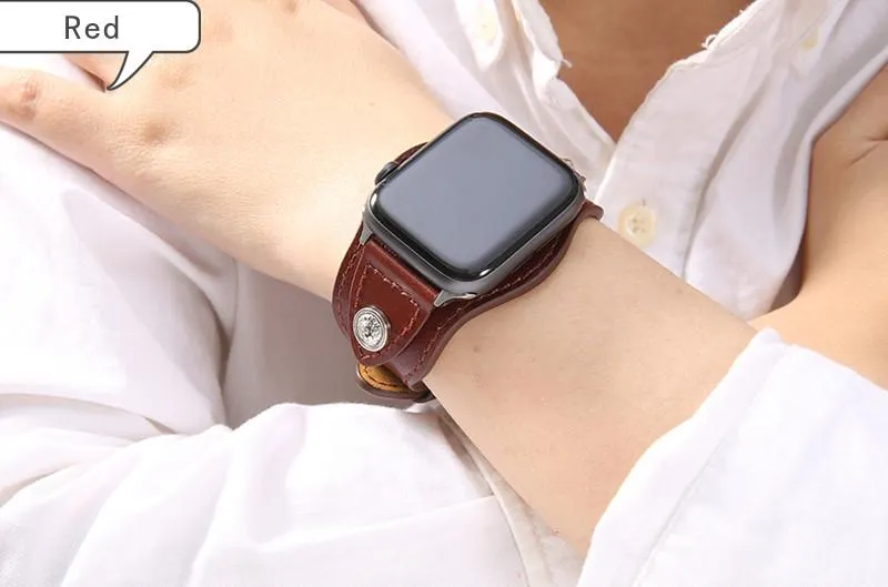 Leather Cuff Watch Band