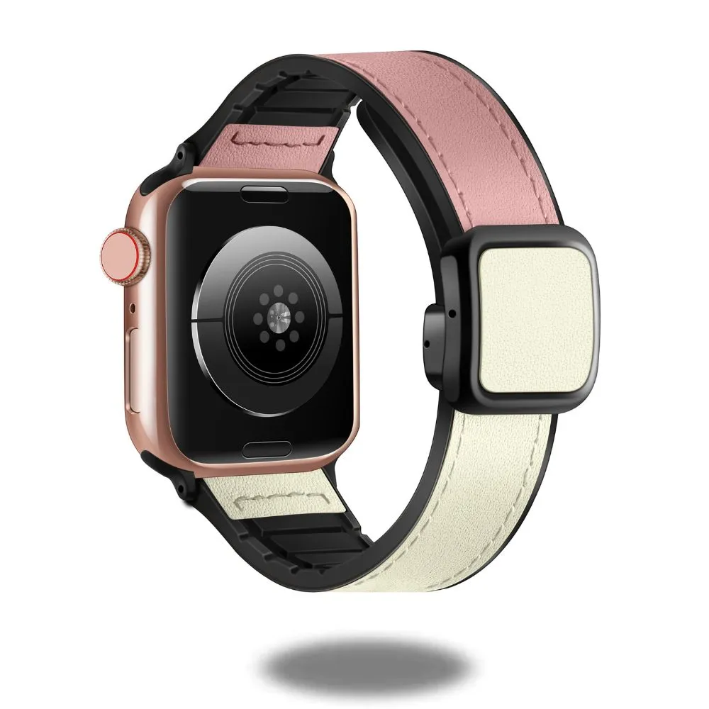 Leather   Silicon Magnetic Clasp Band