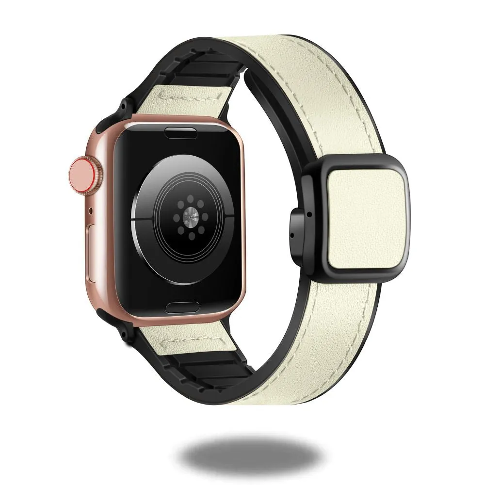 Leather   Silicon Magnetic Clasp Band