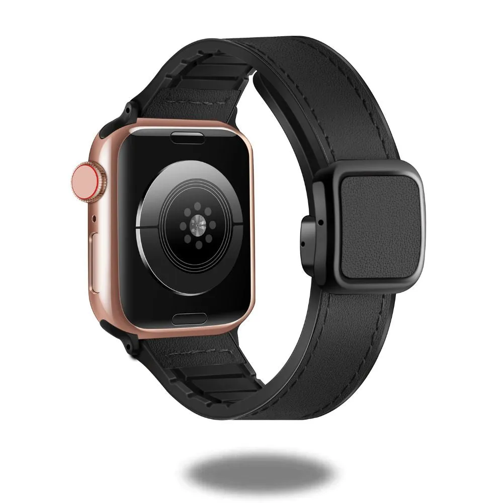 Leather   Silicon Magnetic Clasp Band