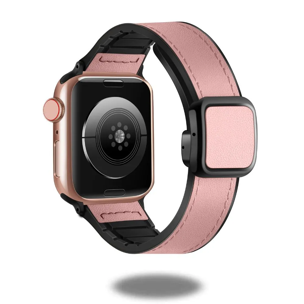 Leather   Silicon Magnetic Clasp Band