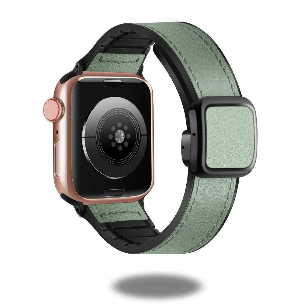 Leather   Silicon Magnetic Clasp Band