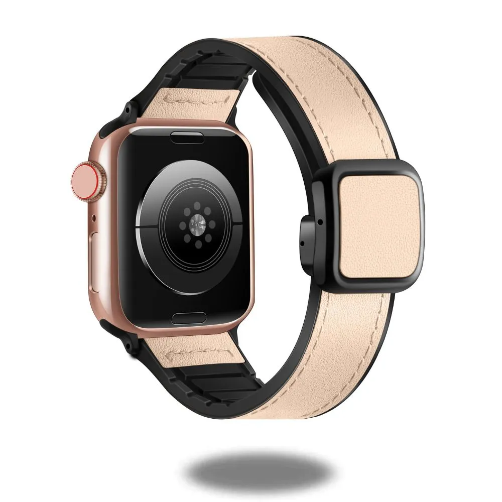 Leather   Silicon Magnetic Clasp Band