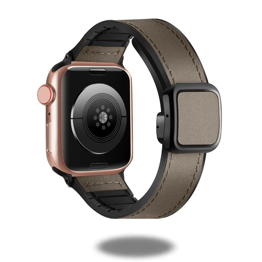 Leather   Silicon Magnetic Clasp Band