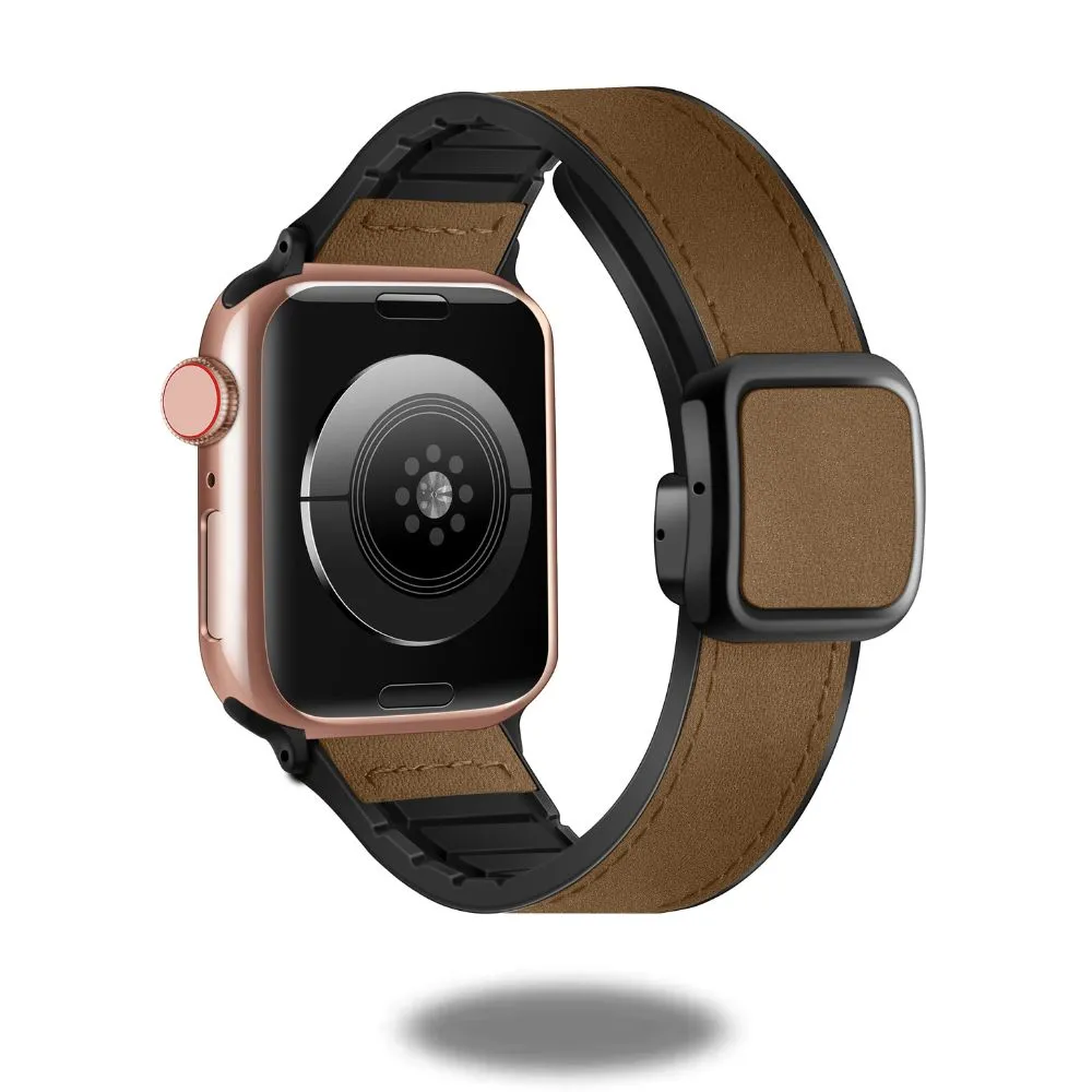 Leather   Silicon Magnetic Clasp Band