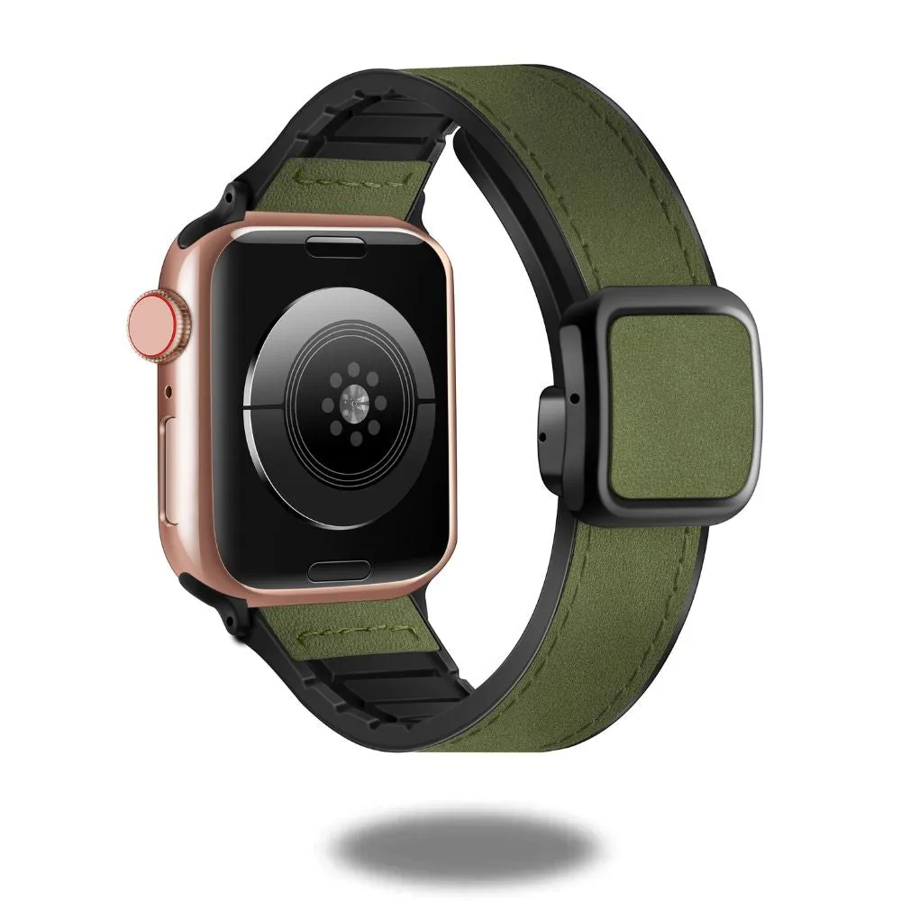 Leather   Silicon Magnetic Clasp Band