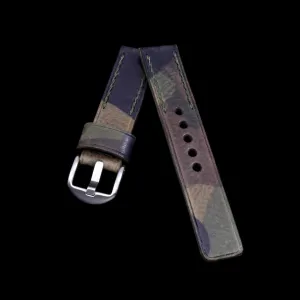 Leather Watch Strap, Camo Grigio | Chain Stitch