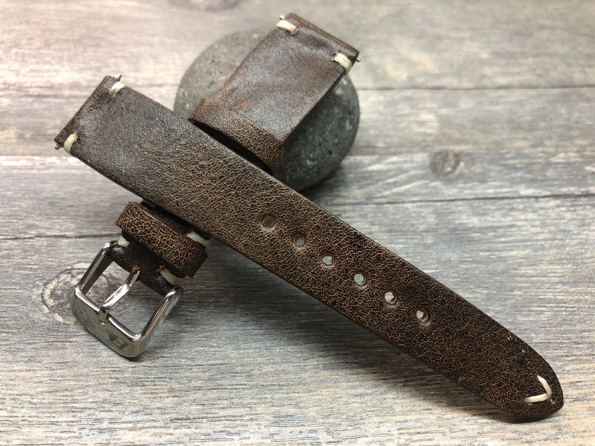 Leather Watch Strap, Watch Strap for Rolex, 18mm Leather Watch Strap, Raw Brown Watch Band, 20mm Brown Watch Strap, 21mm Leather Watch Strap, Valentines Day Gift for Husband
