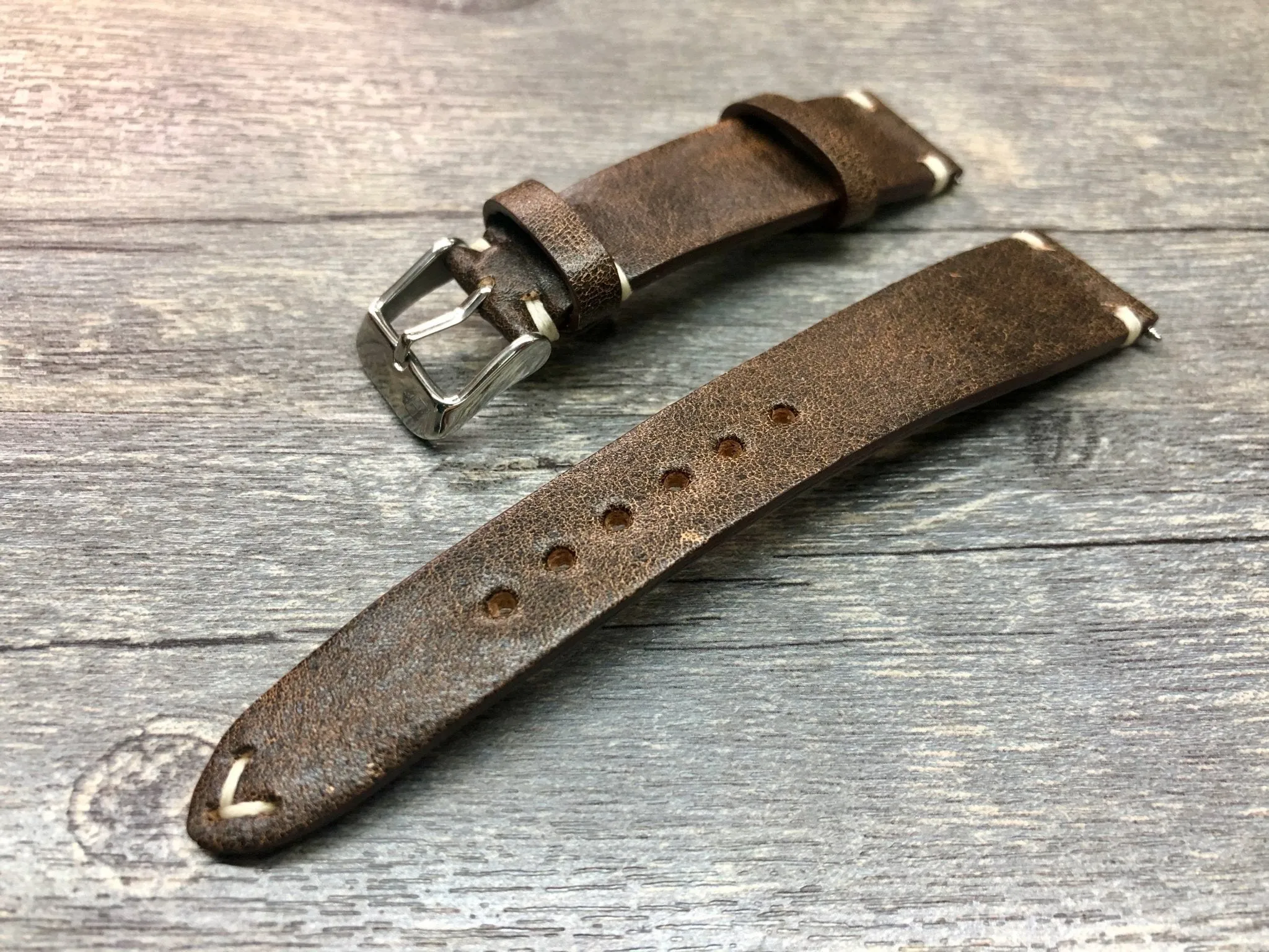 Leather Watch Strap, Watch Strap for Rolex, 18mm Leather Watch Strap, Raw Brown Watch Band, 20mm Brown Watch Strap, 21mm Leather Watch Strap, Valentines Day Gift for Husband