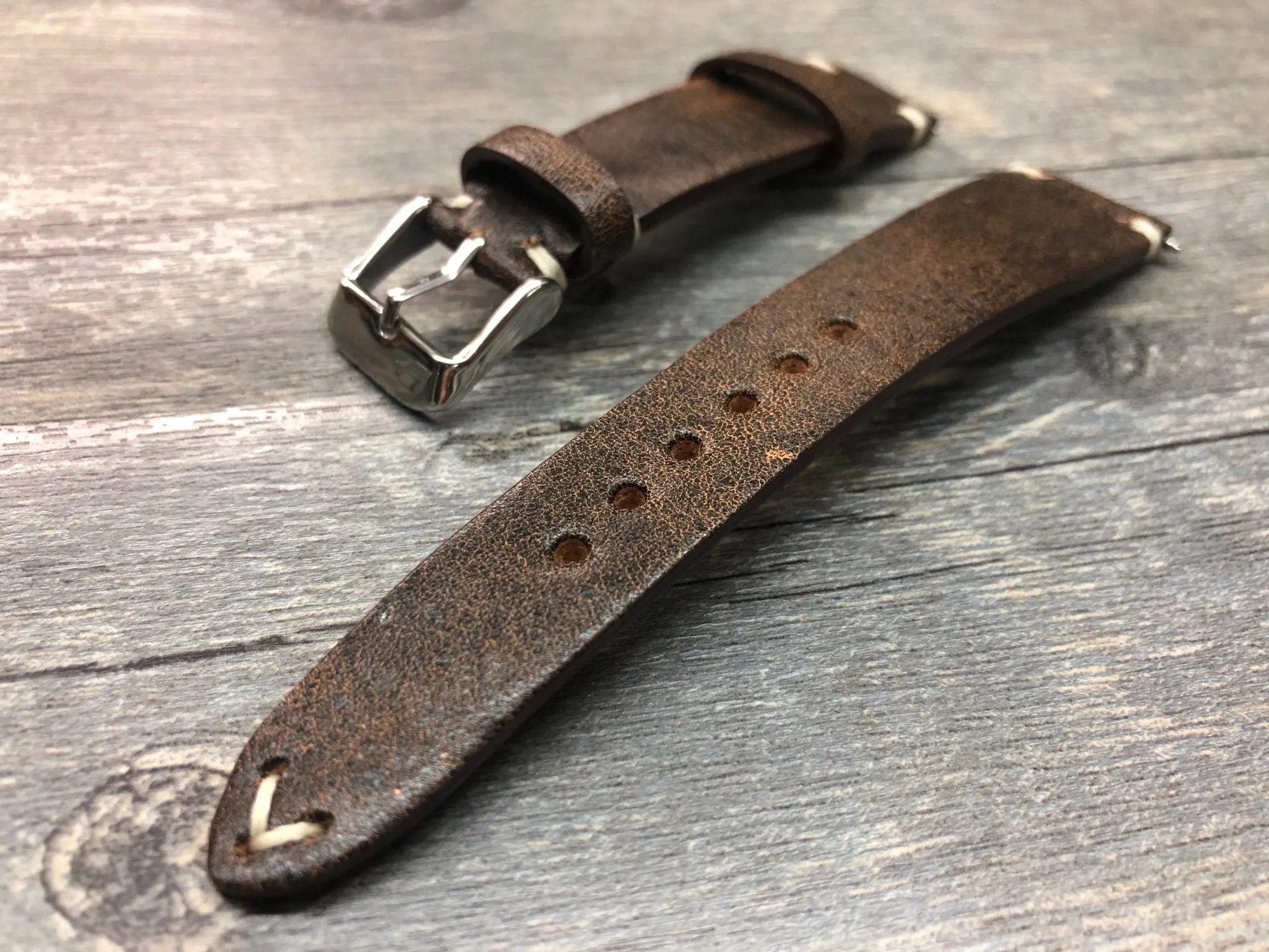 Leather Watch Strap, Watch Strap for Rolex, 18mm Leather Watch Strap, Raw Brown Watch Band, 20mm Brown Watch Strap, 21mm Leather Watch Strap, Valentines Day Gift for Husband
