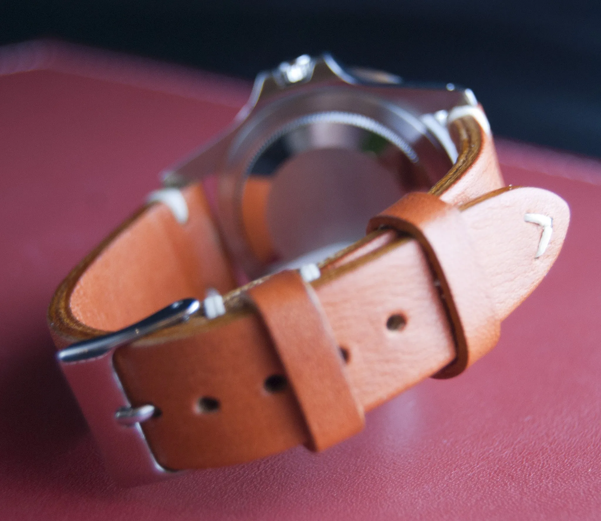 Leather Watch Straps 20mm, Leather Watch band, Leather Watch Strap 19mm, 18mm, Vintage Orange Watch Strap