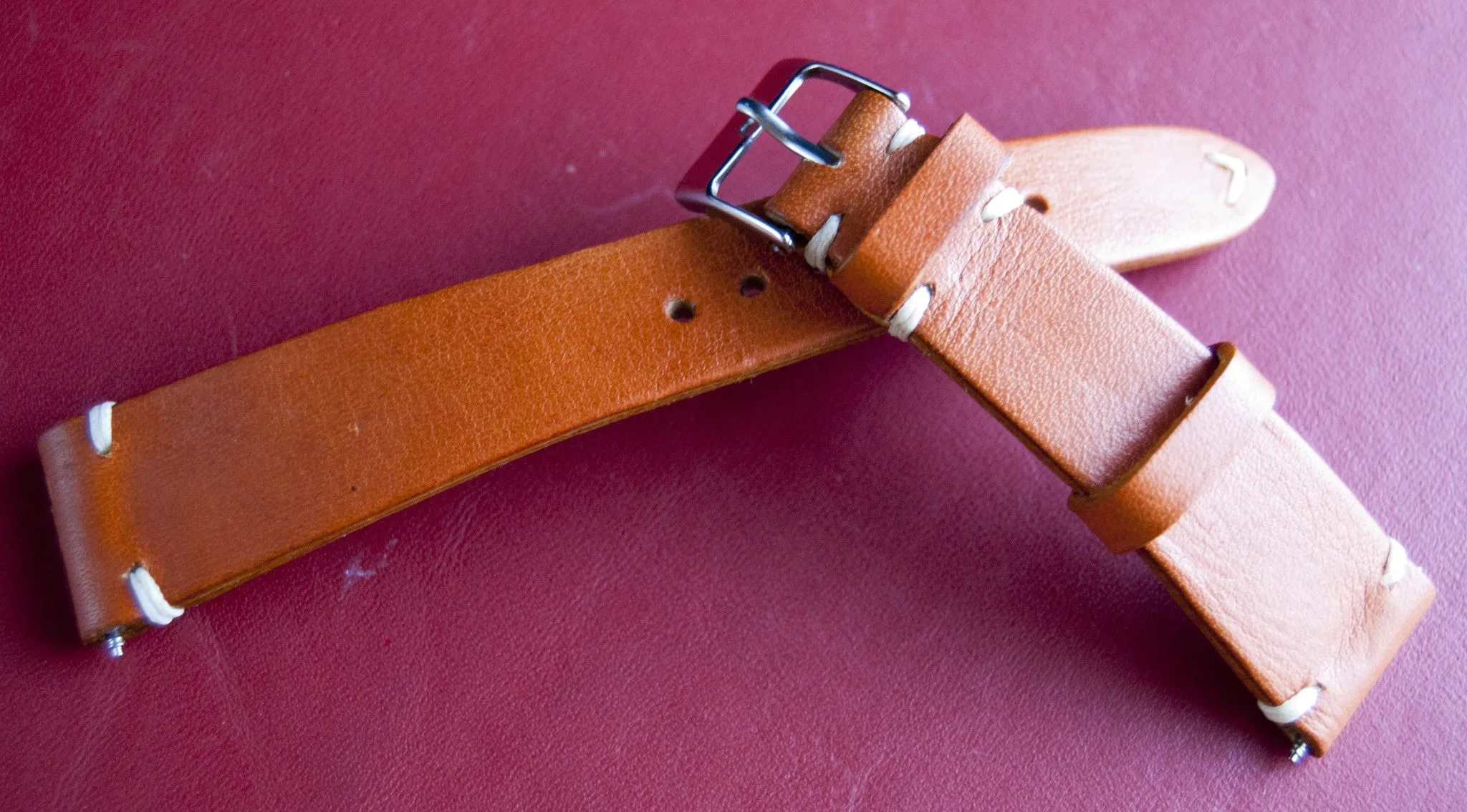 Leather Watch Straps 20mm, Leather Watch band, Leather Watch Strap 19mm, 18mm, Vintage Orange Watch Strap