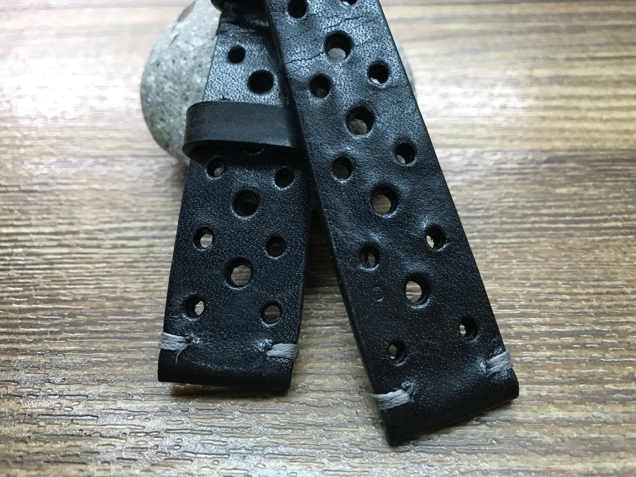 Leather watch Straps, Rally & Racing Watch straps, Black watch Straps, 20mm strap, 18mm 19mm and 20mm watch band, FREE SHIPPING