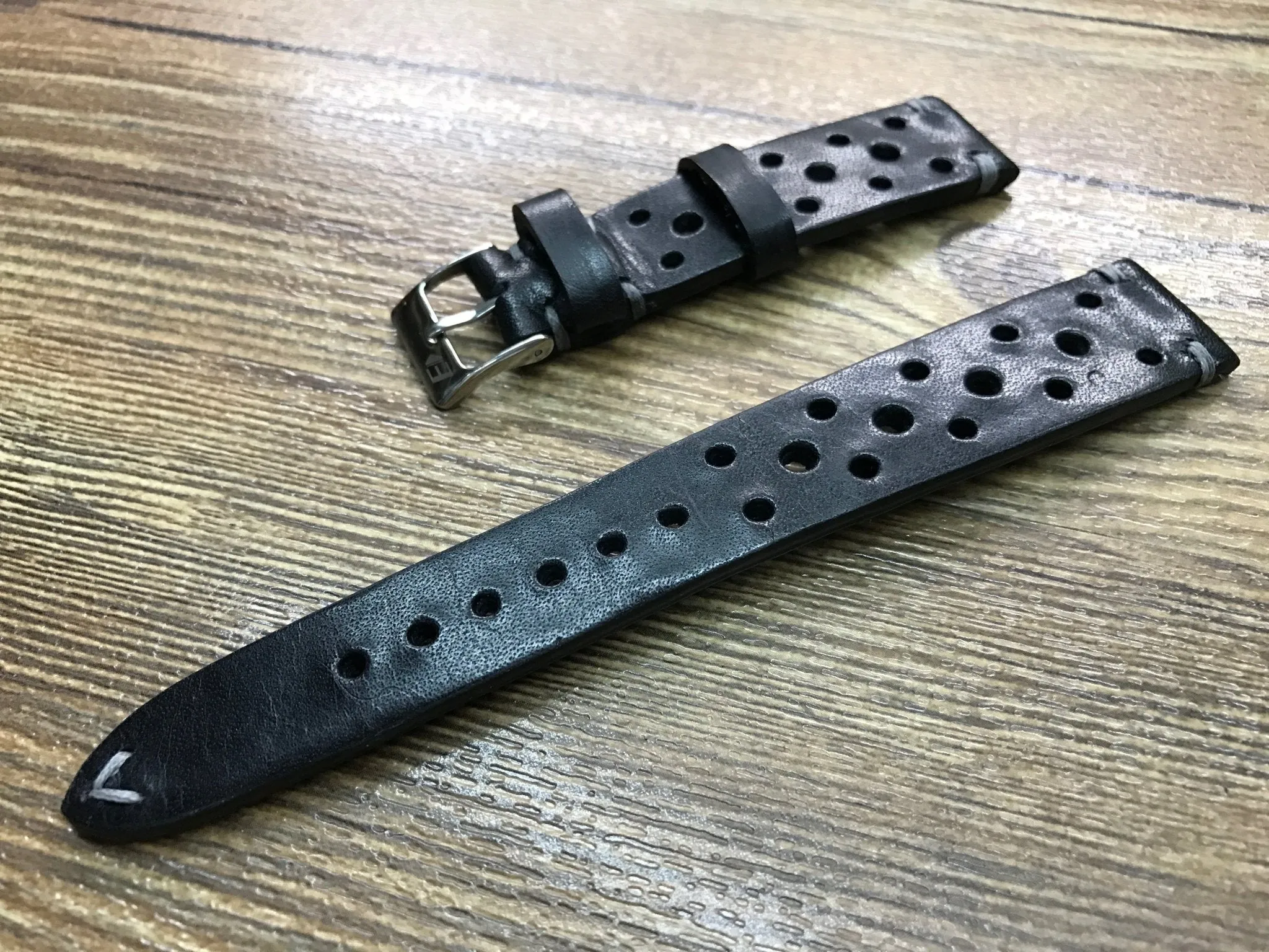 Leather watch Straps, Rally & Racing Watch straps, Black watch Straps, 20mm strap, 18mm 19mm and 20mm watch band, FREE SHIPPING