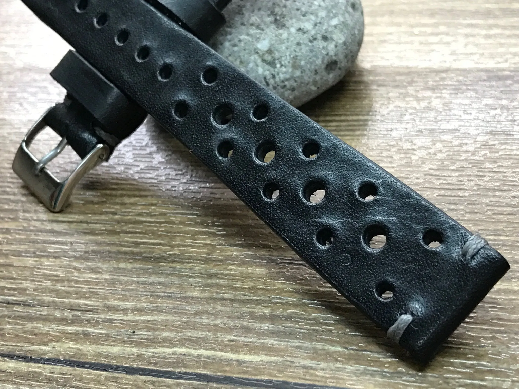 Leather watch Straps, Rally & Racing Watch straps, Black watch Straps, 20mm strap, 18mm 19mm and 20mm watch band, FREE SHIPPING