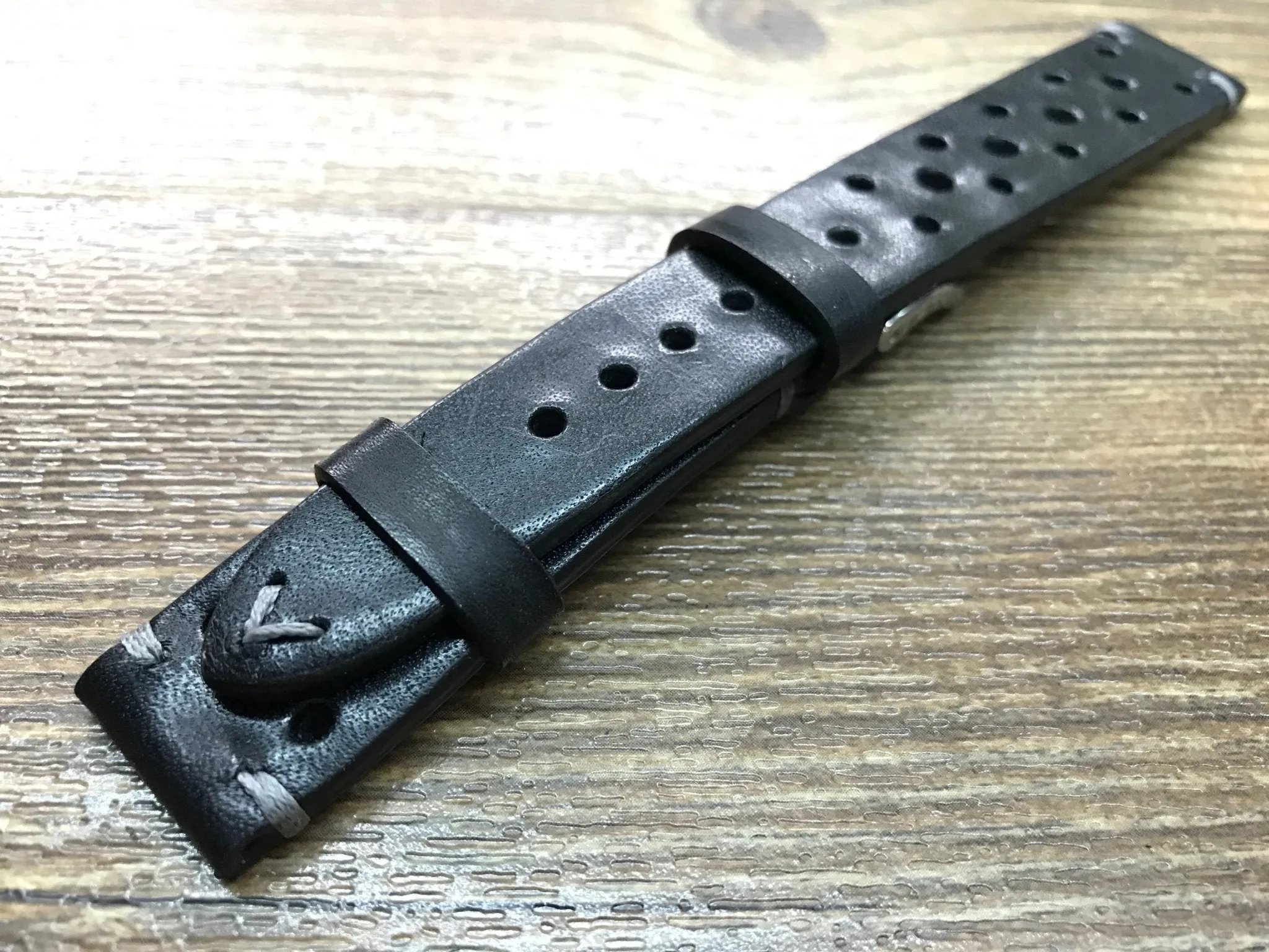 Leather watch Straps, Rally & Racing Watch straps, Black watch Straps, 20mm strap, 18mm 19mm and 20mm watch band, FREE SHIPPING