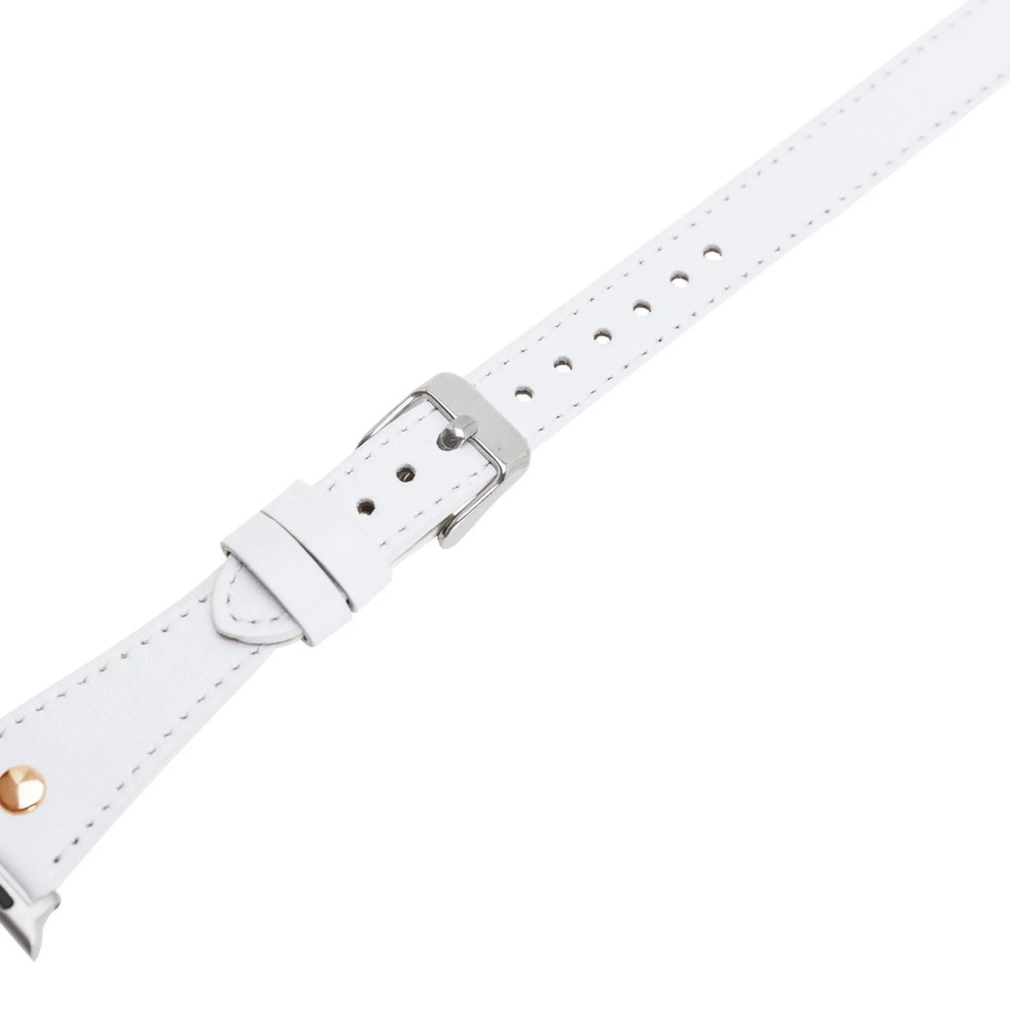 Leeds Double Tour Slim with Rose Gold Bead Apple Watch Leather Straps