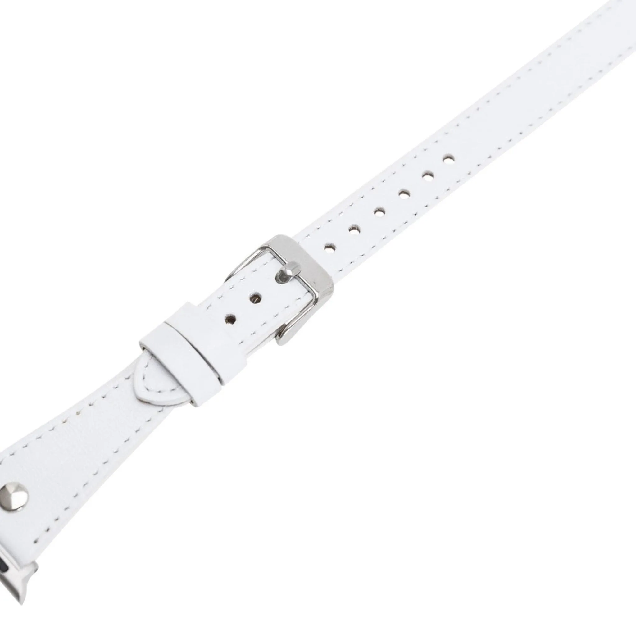 Leeds Double Tour Slim with Silver Bead Apple Watch Leather Straps