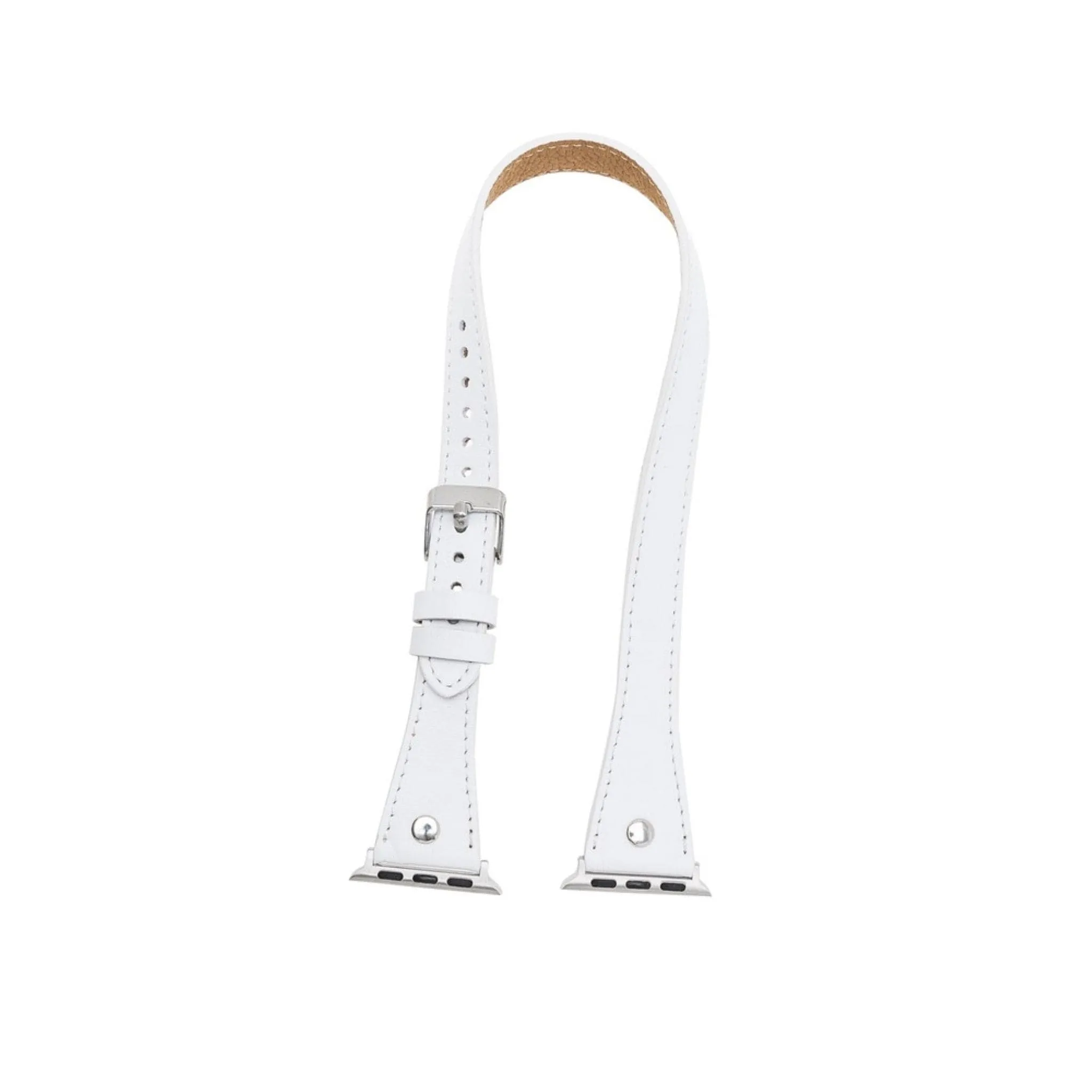 Leeds Double Tour Slim with Silver Bead Apple Watch Leather Straps