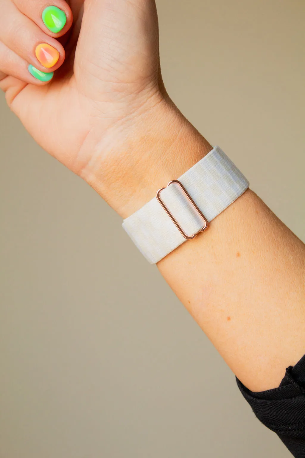 Light Cream Checkerboard Adjustable Elastic