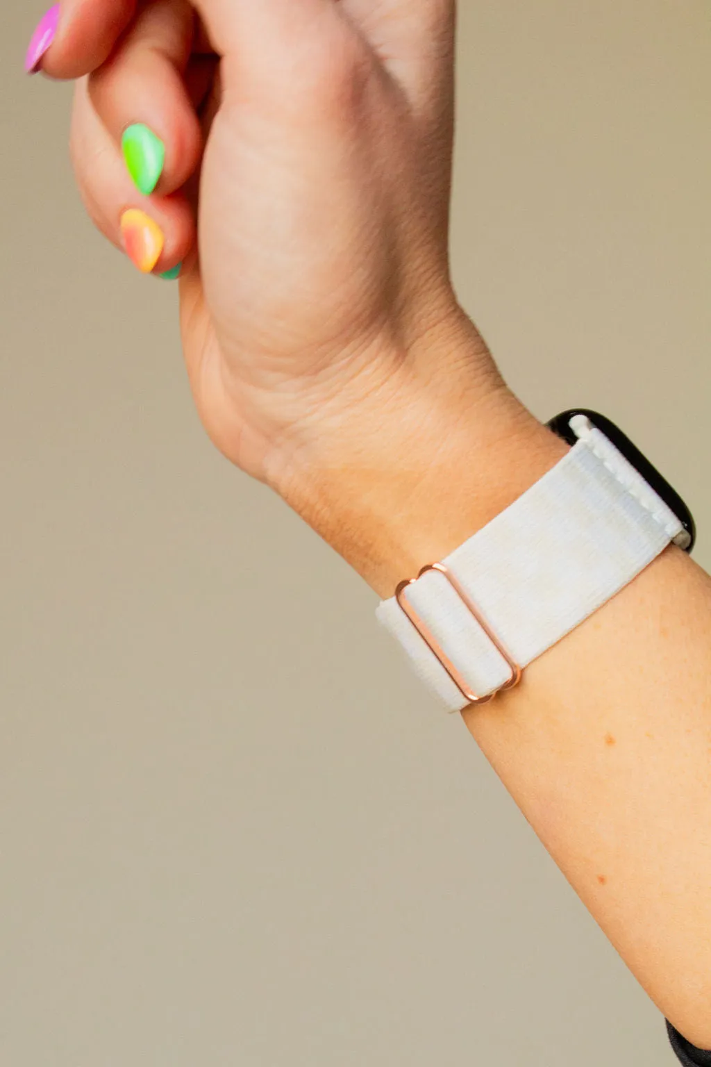 Light Cream Checkerboard Adjustable Elastic