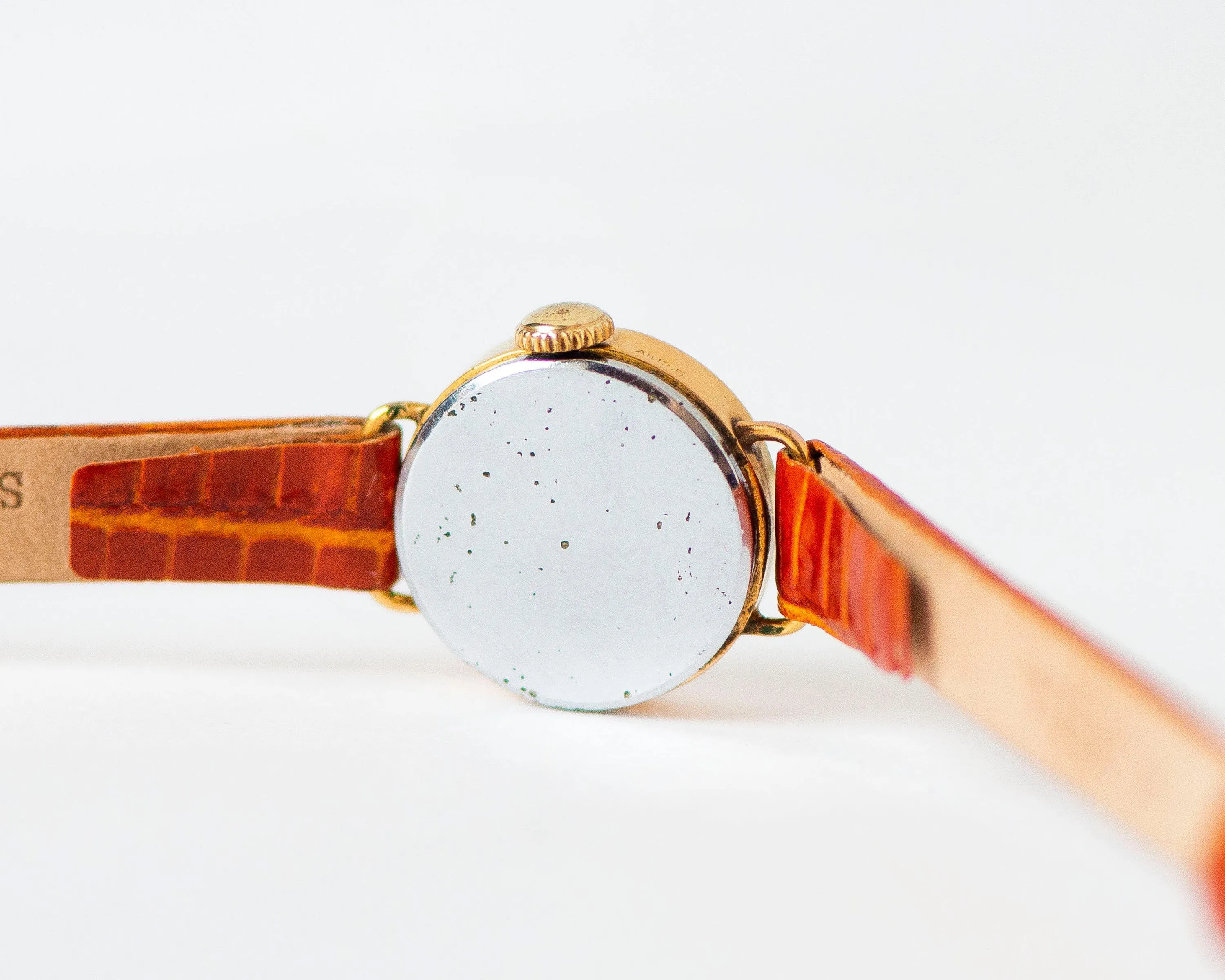Limited edition women watch Dream gold plated, delicate round lady micro watch, retro female timepiece gift unique new genuine leather strap