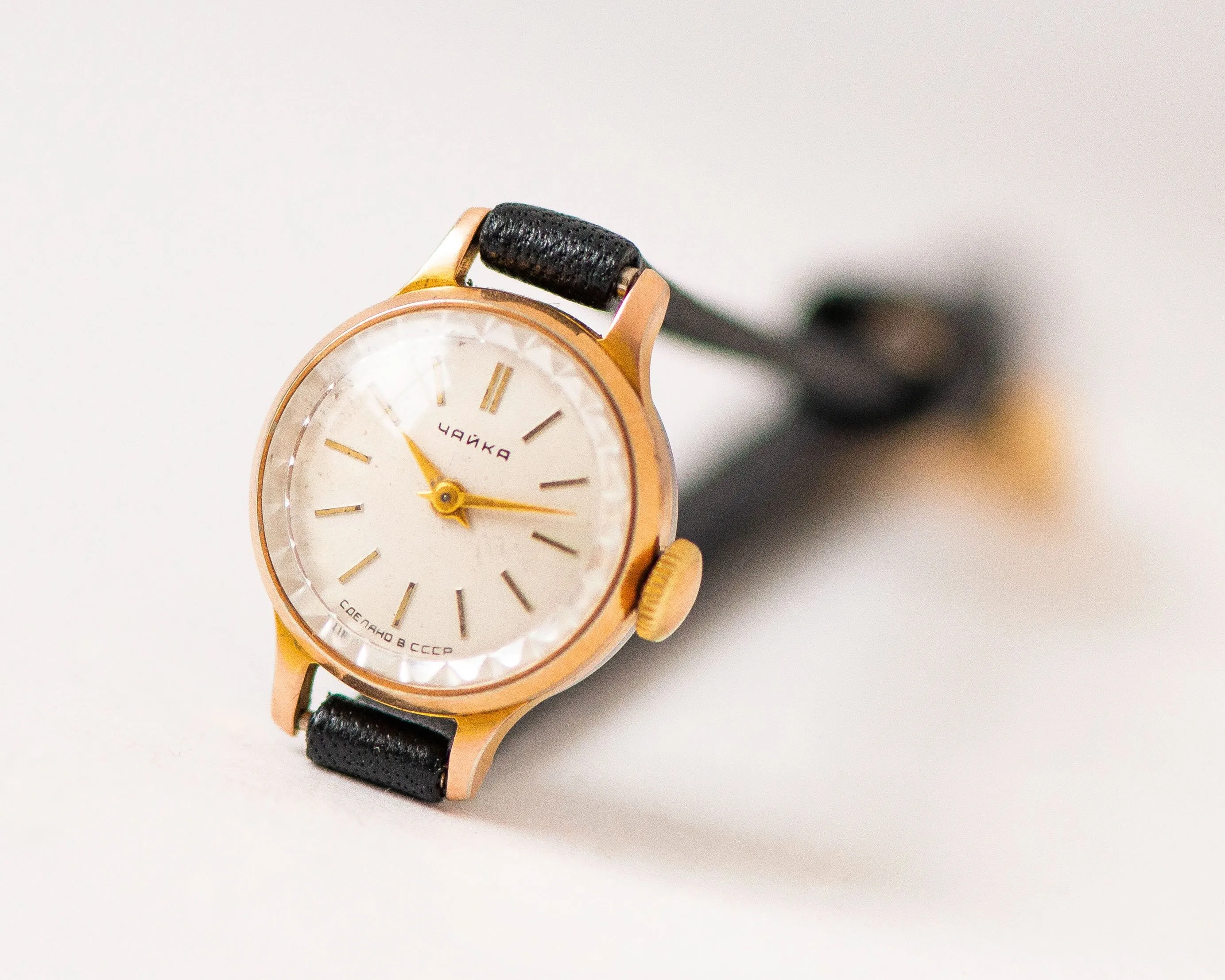 Limited edition women's watch Seagull, gold plated lady watch vintage minimalist, classic small lady watch gift, new premium leather strap
