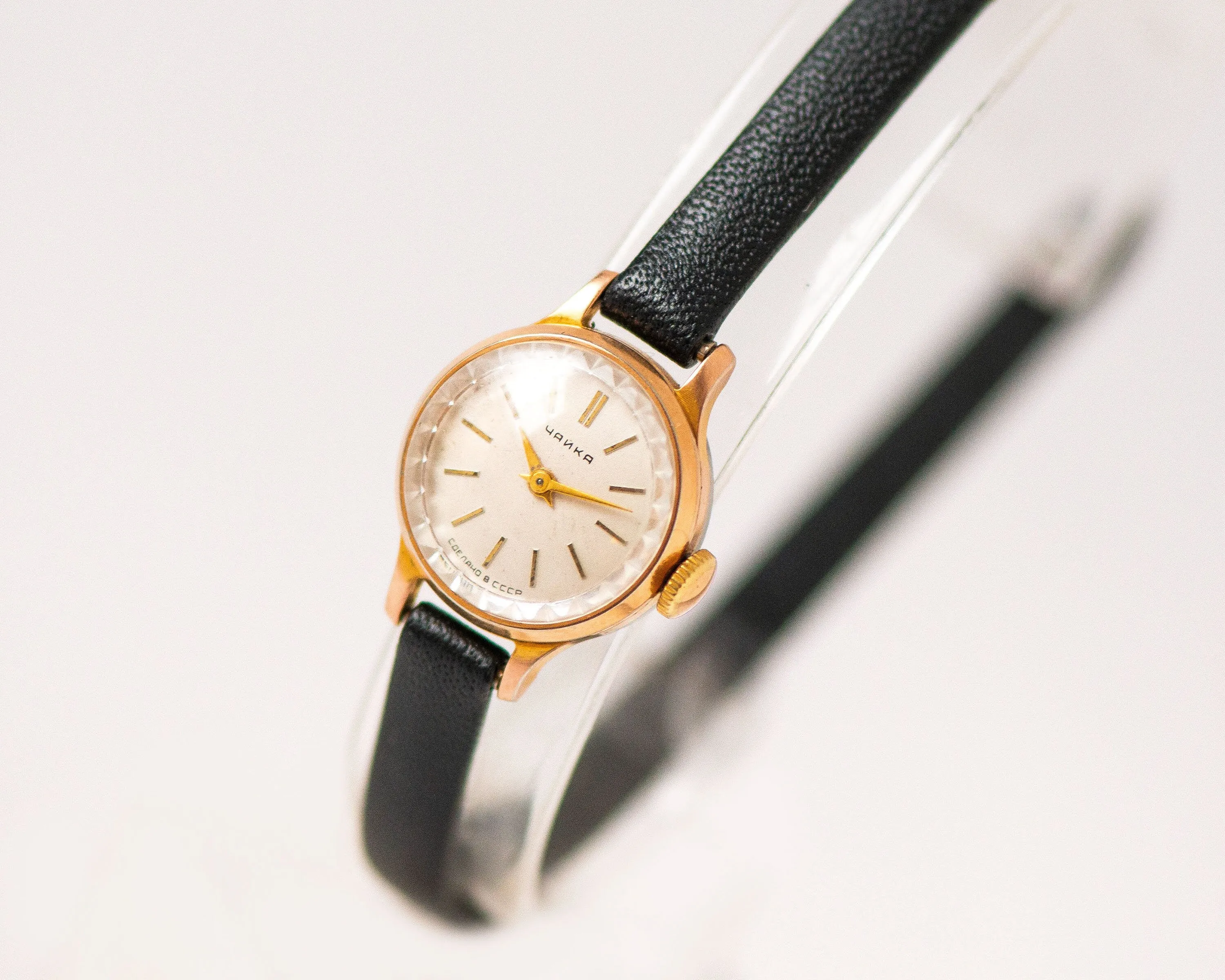 Limited edition women's watch Seagull, gold plated lady watch vintage minimalist, classic small lady watch gift, new premium leather strap