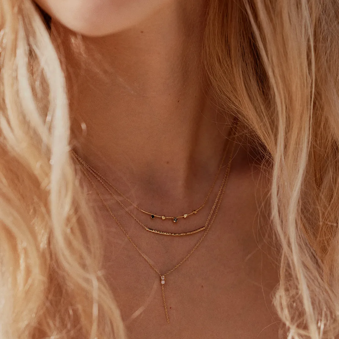 long necklace Amants : cristal/white opal