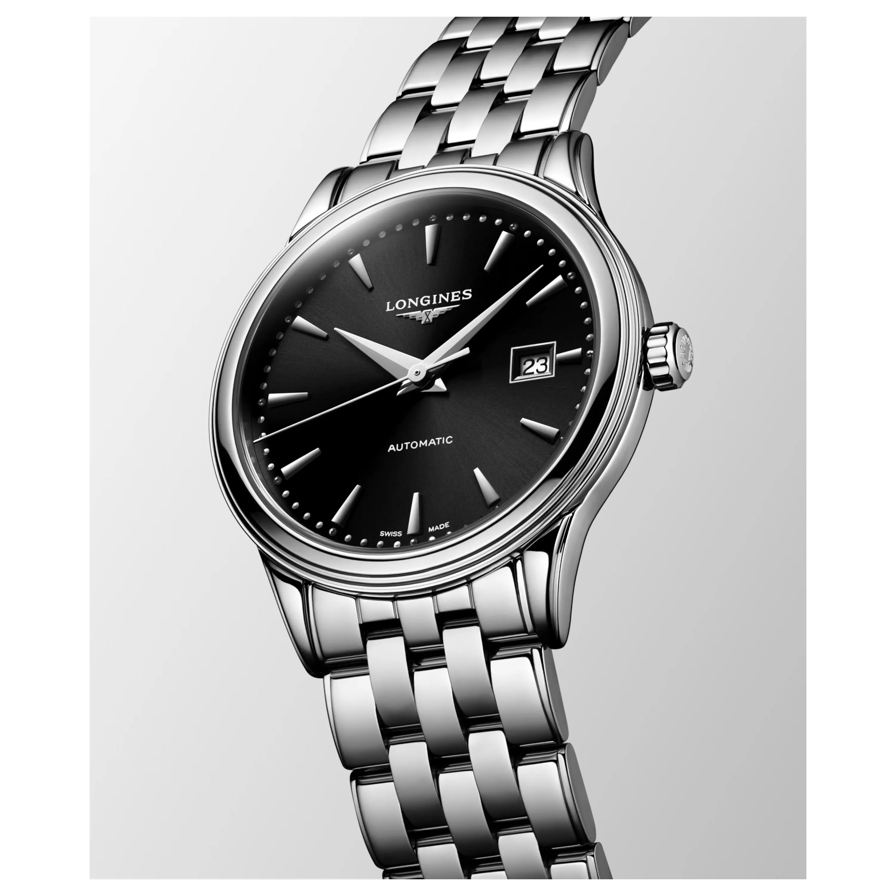 Longines Flagship 30mm Automatic Black Dial Stainless Steel Watch L43744596