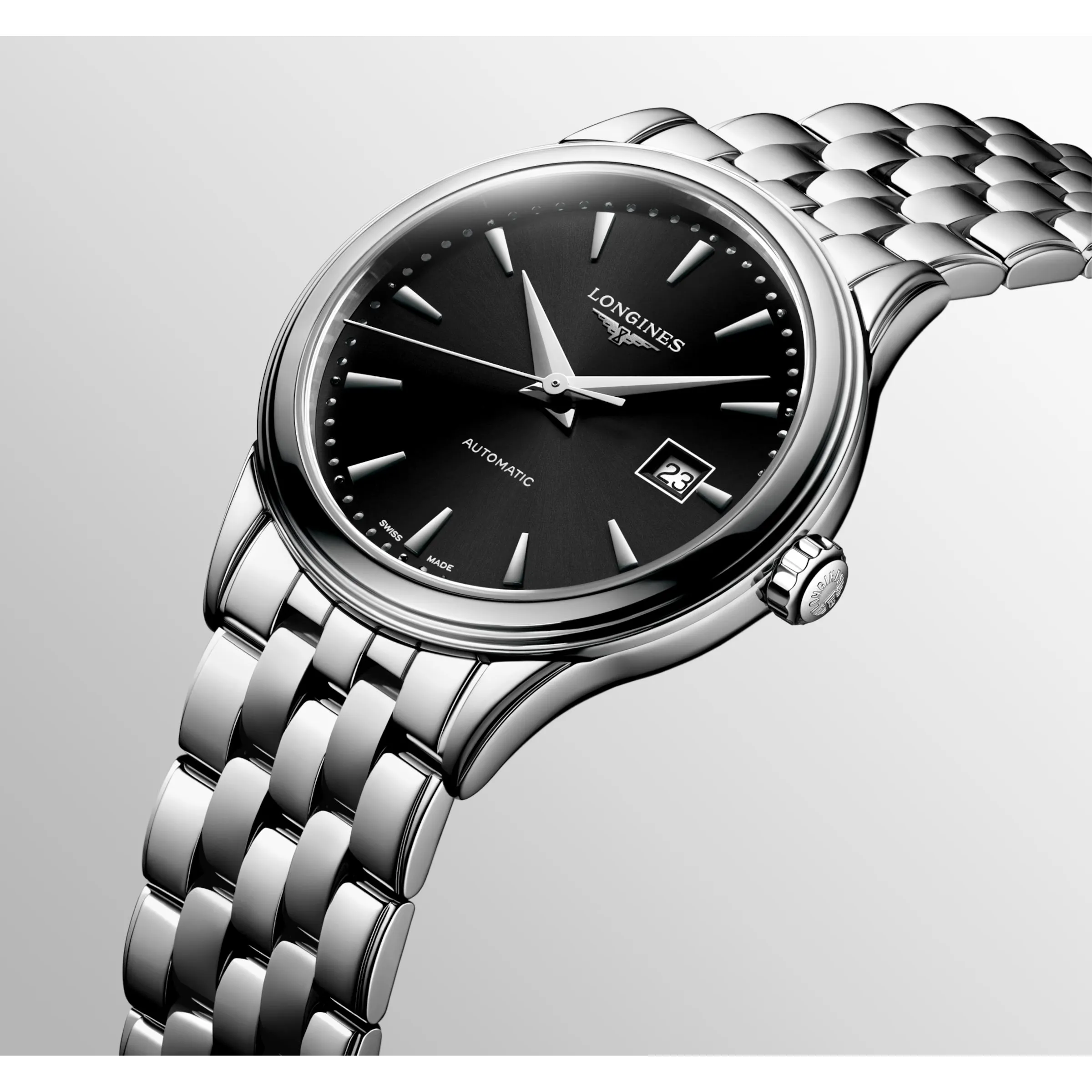 Longines Flagship 30mm Automatic Black Dial Stainless Steel Watch L43744596