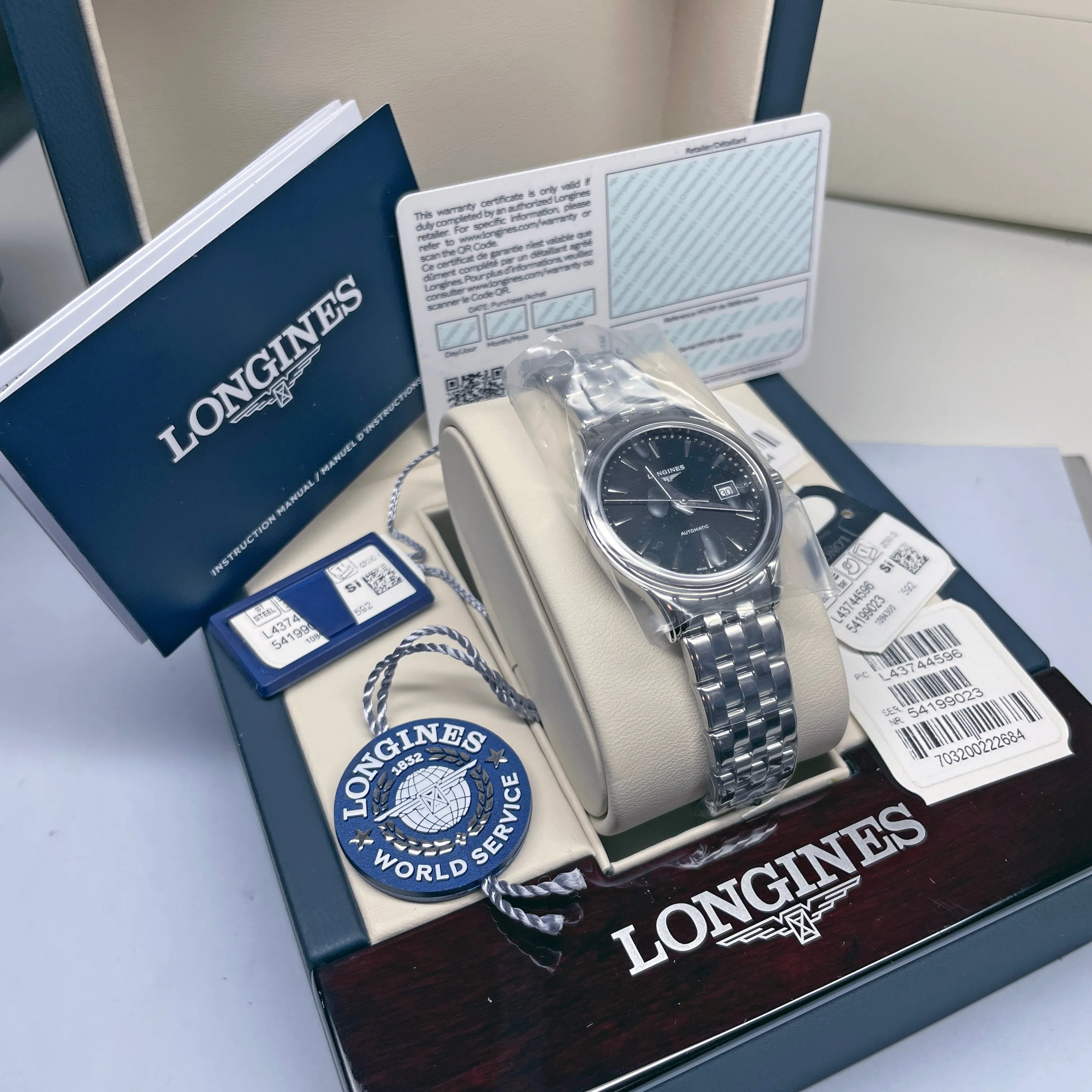 Longines Flagship 30mm Automatic Black Dial Stainless Steel Watch L43744596
