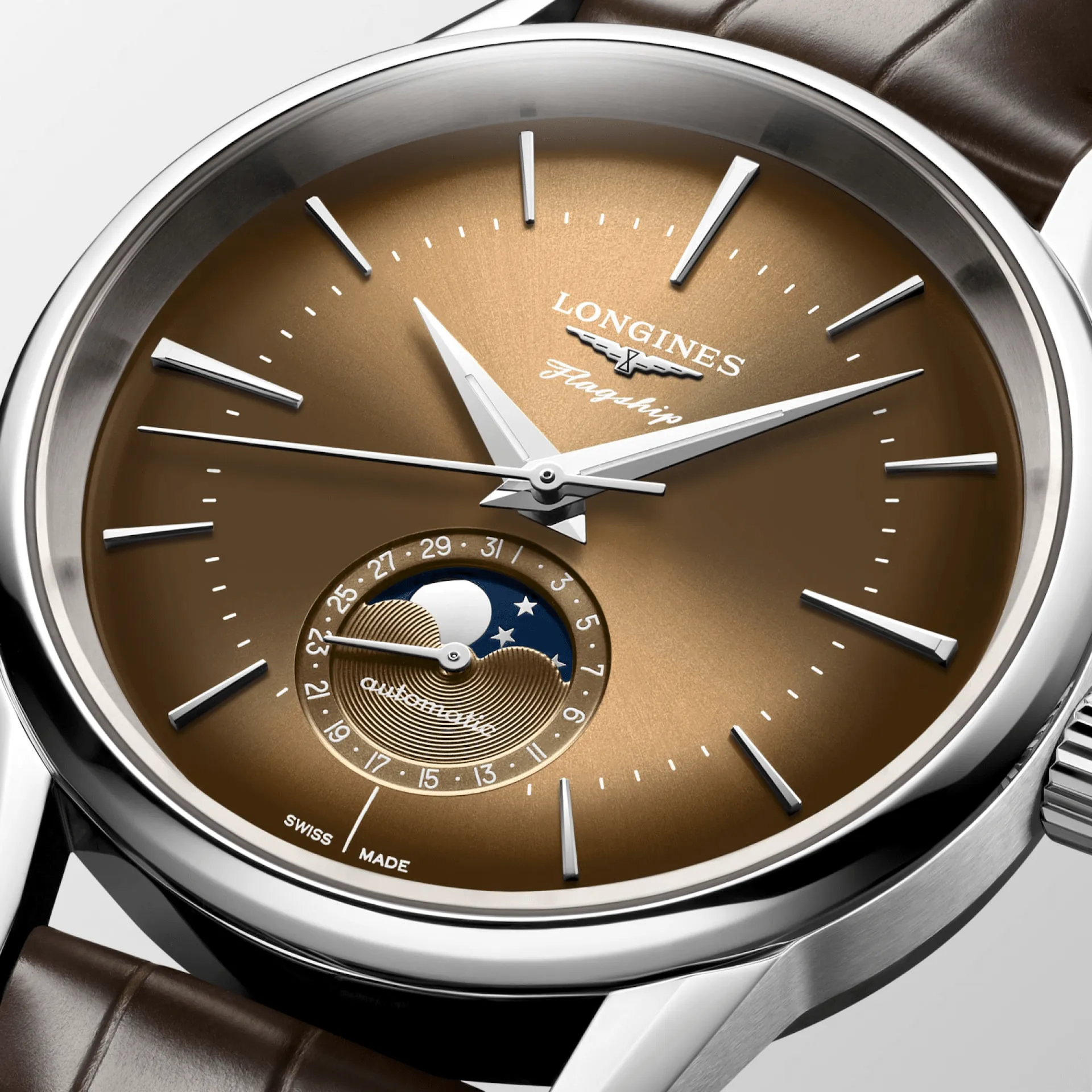 Longines Flagship Heritage 38.5mm Moonphase Brown Men's Watch L48154622