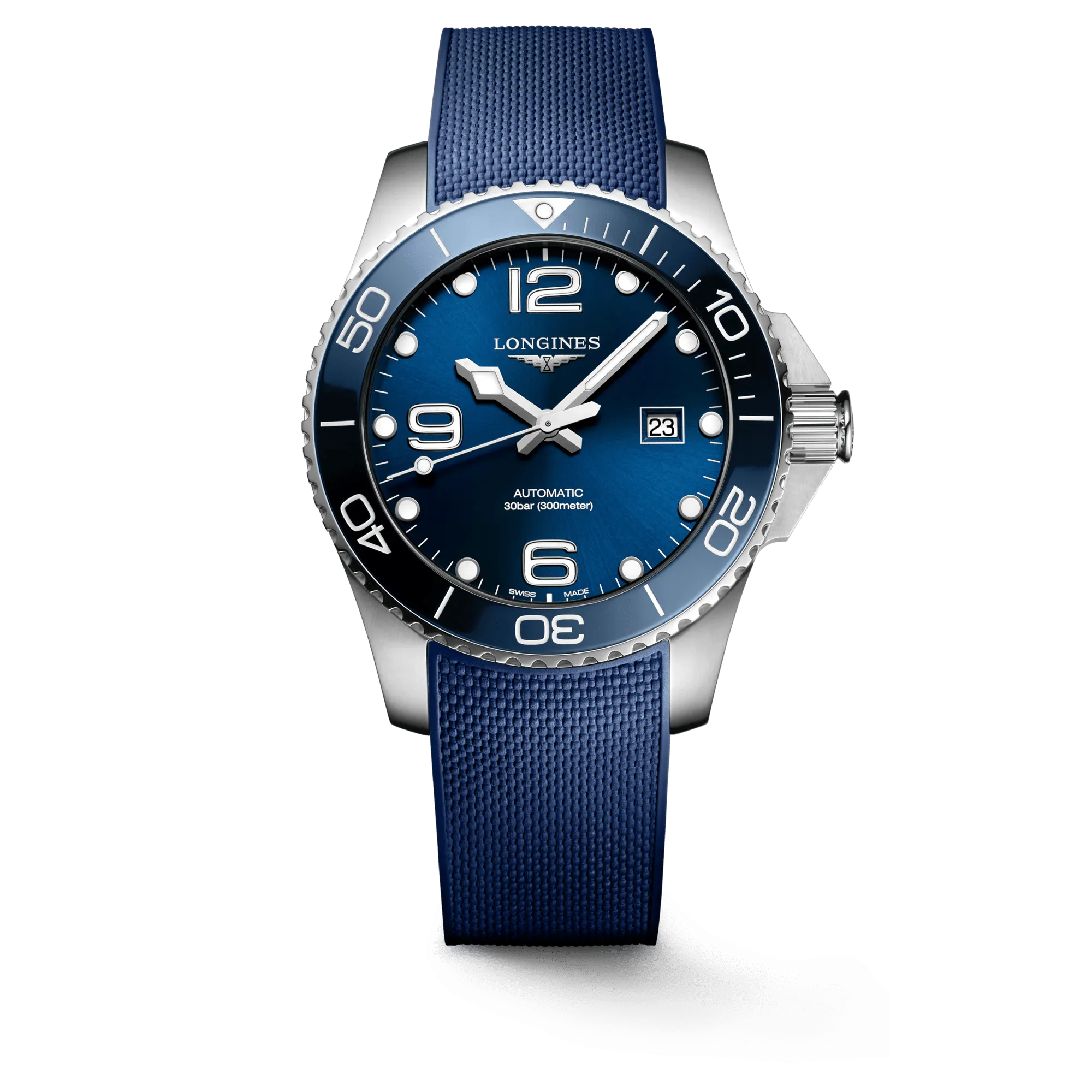Longines HydroConquest 43mm Blue Rubber Strap Men's Watch L37824969