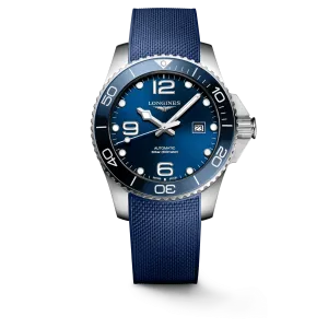 Longines HydroConquest 43mm Blue Rubber Strap Men's Watch L37824969
