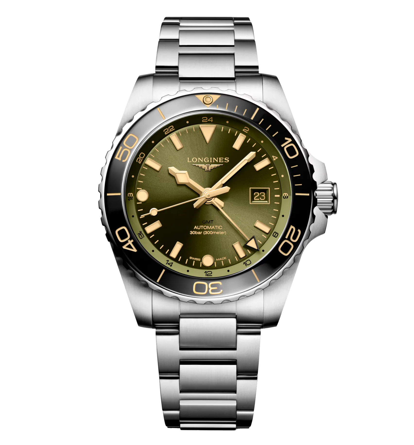 Longines Hydroconquest 43mm Watch with Green Dial
