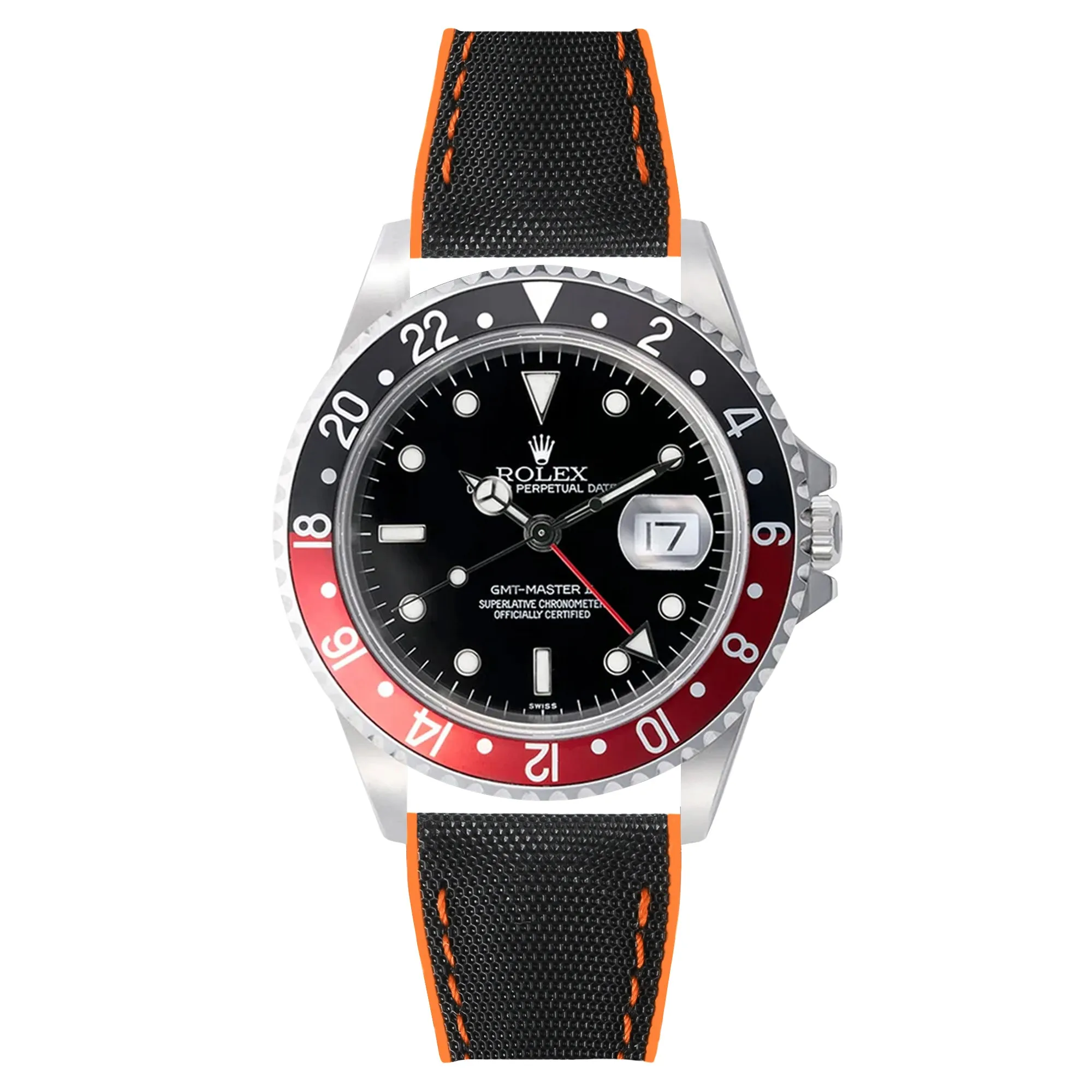 Luca Canvas Nylon & FKM Rubber Hybrid Performance Strap for Rolex Datejust - Blue (8097)