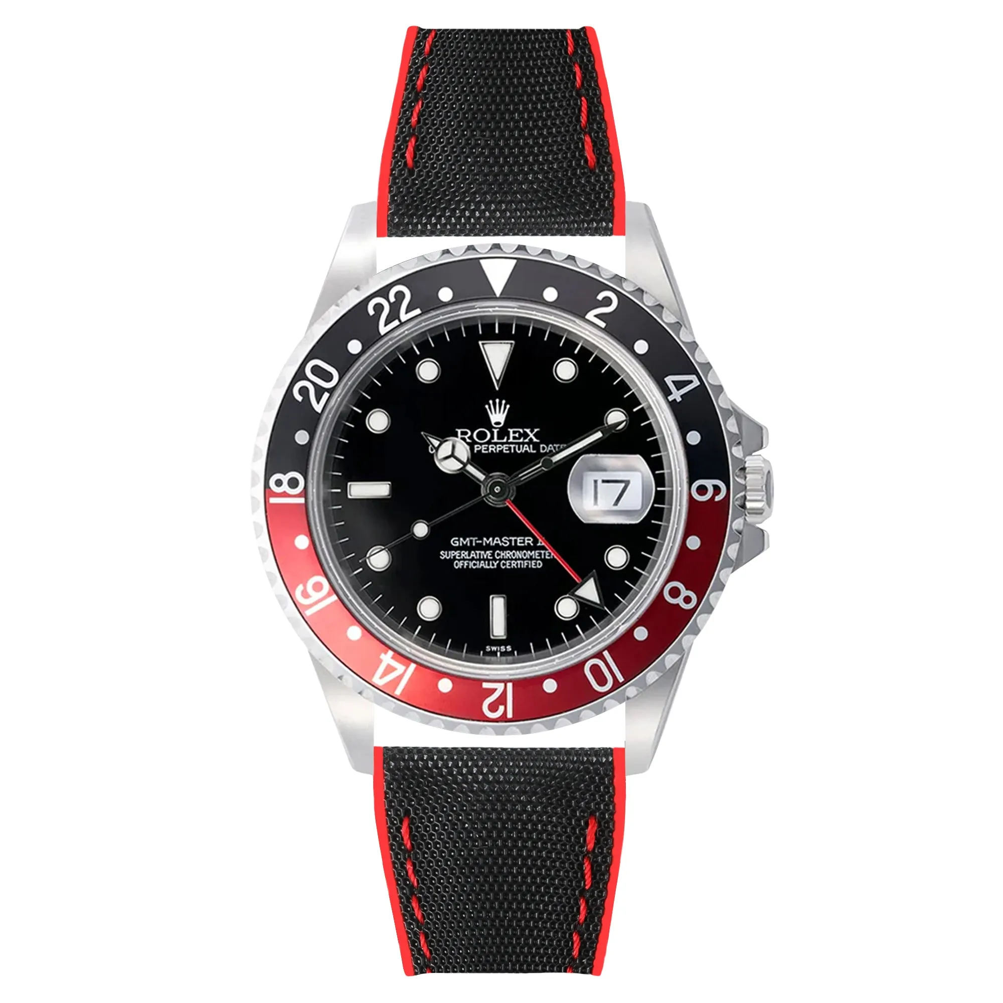 Luca Canvas Nylon & FKM Rubber Hybrid Performance Strap for Rolex Datejust - Blue (8097)