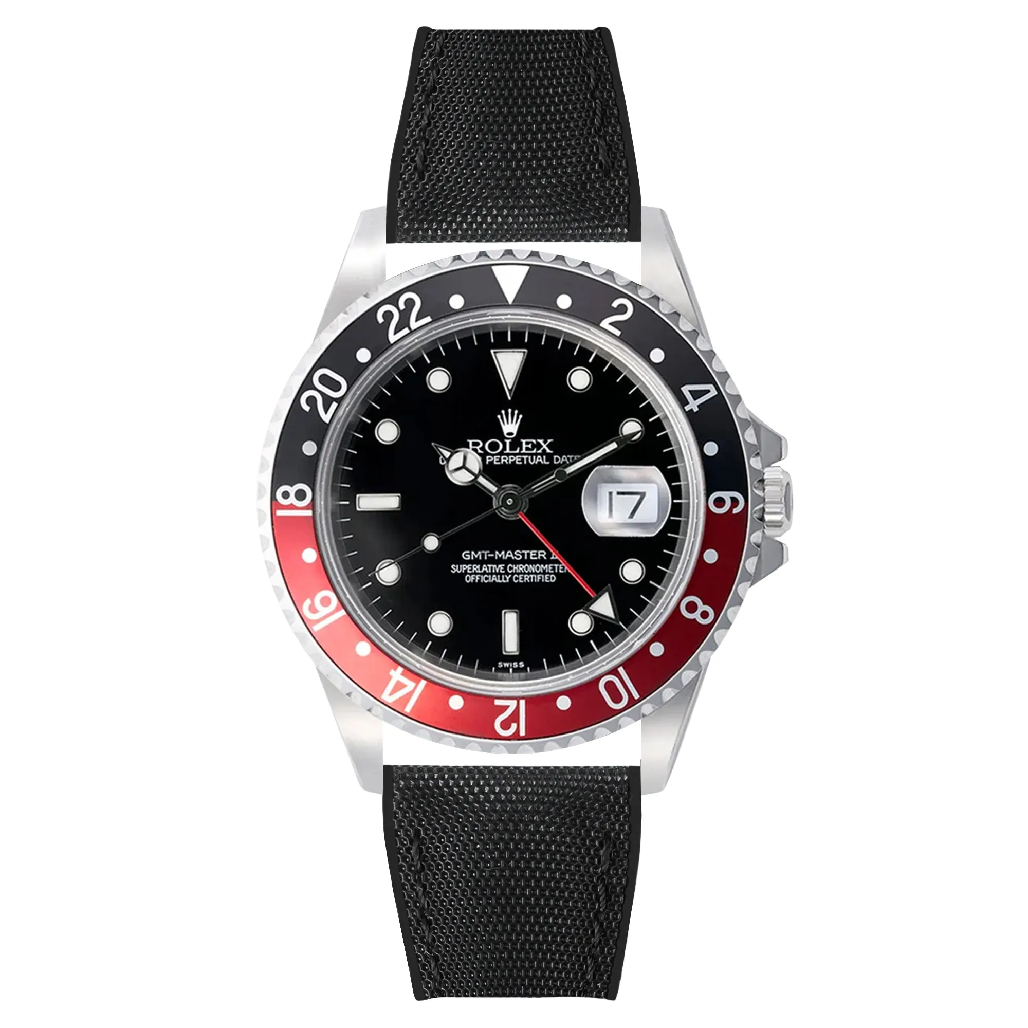 Luca Canvas Nylon & FKM Rubber Hybrid Performance Strap for Rolex Datejust - Blue (8097)